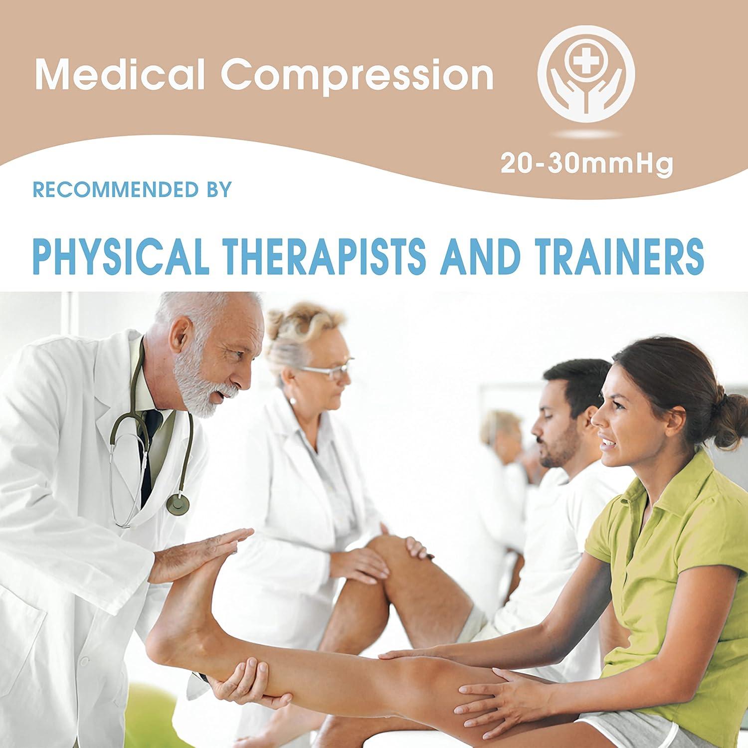 Calcetines de compresión Keskale unisex 3 pares beige M