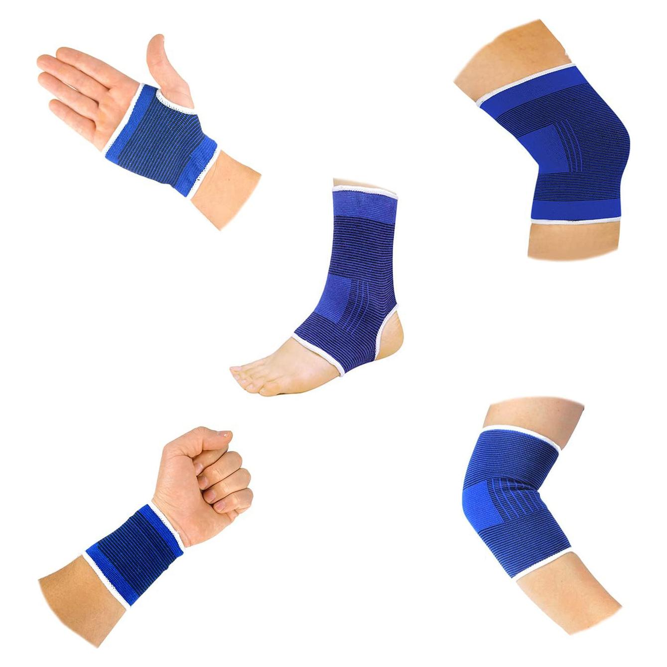 Juego de 5 Soportes de Compresión BNYD para Rodilla, Codo, Muñeca, Palma y Tobillo