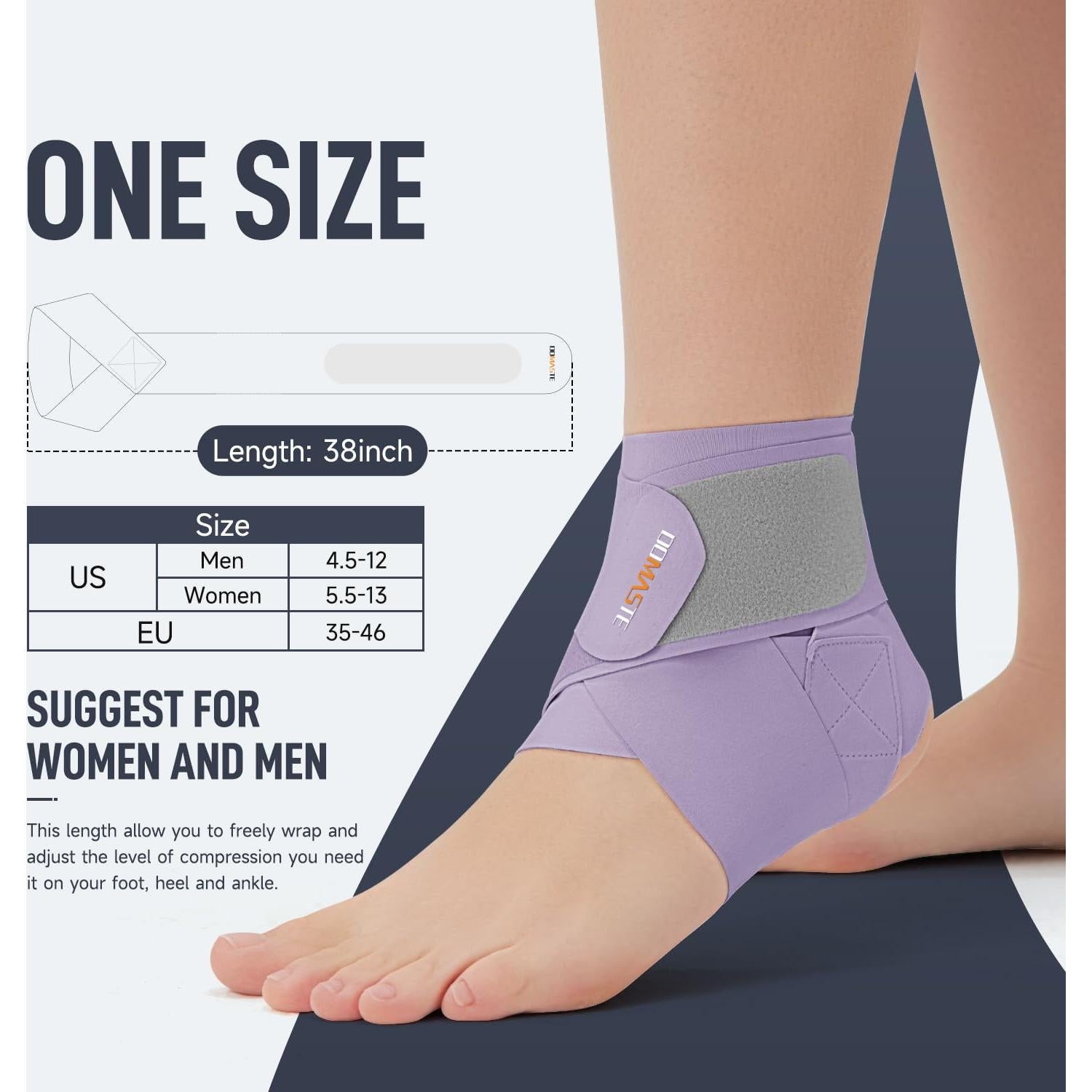 Faja Soporte para Tobillo Domaste Violeta Ajustable 1 Unidad