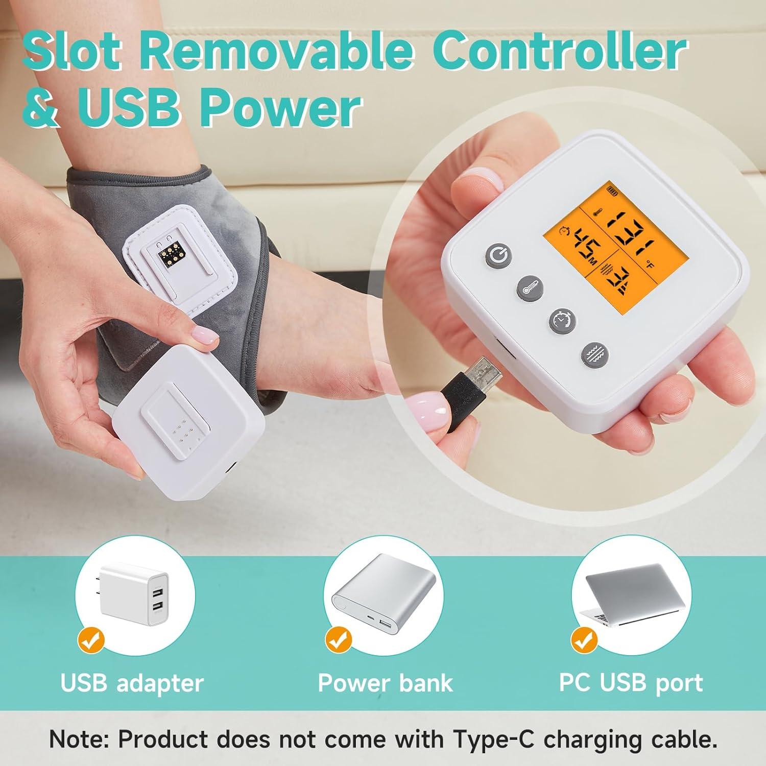 Masajeador de Tobillo Inalámbrico AOBOCO con Calor 3000mAh