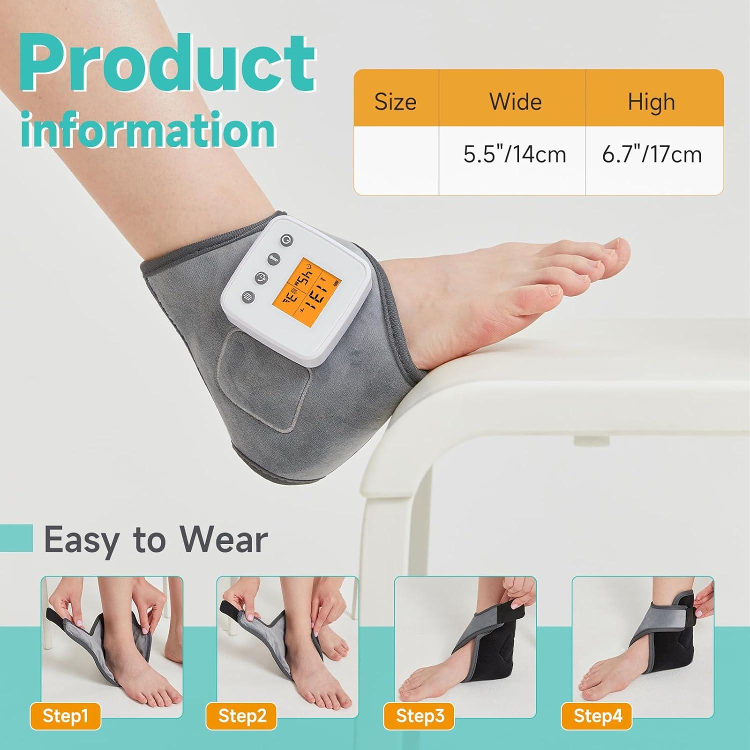 Masajeador de Tobillo Inalámbrico AOBOCO con Calor 3000mAh