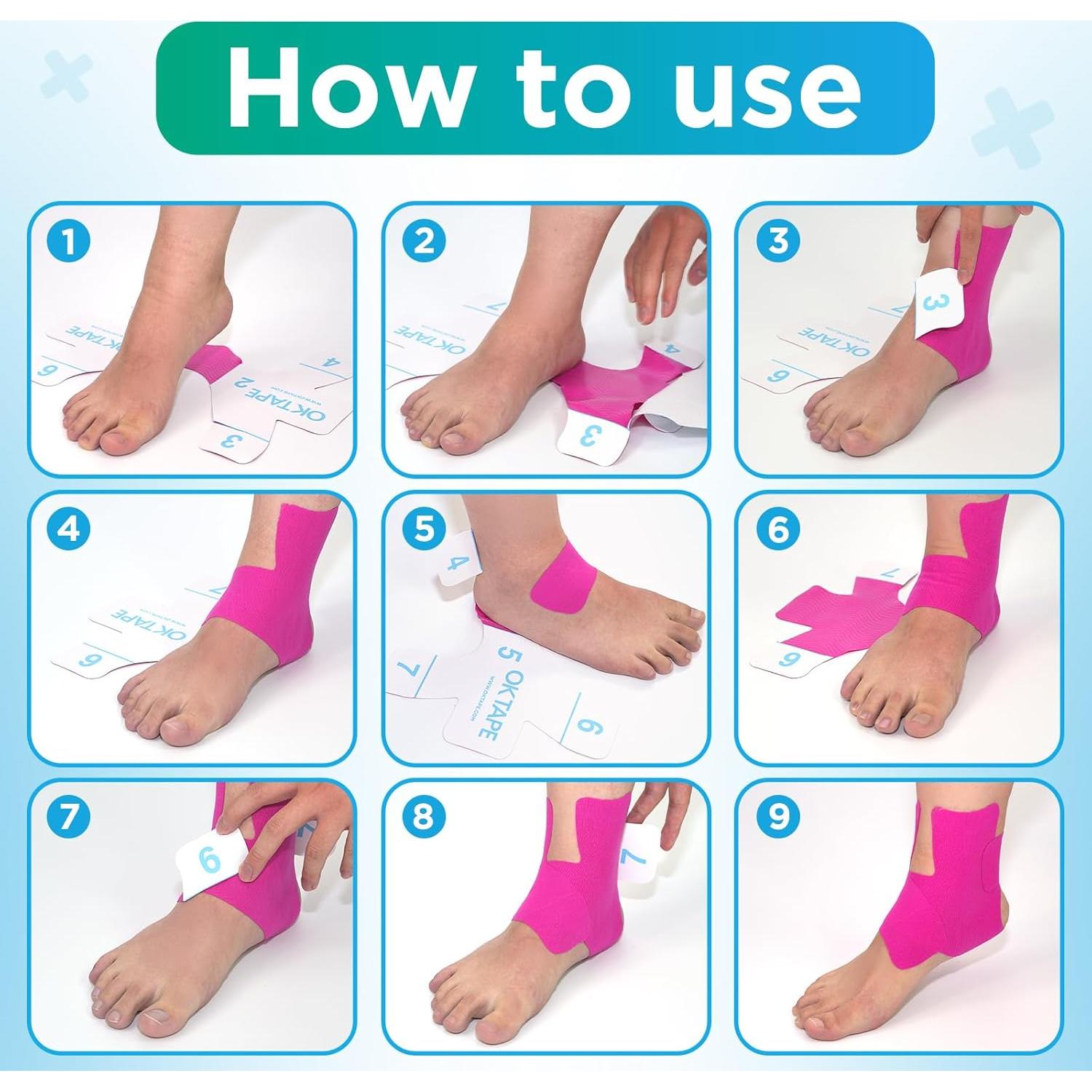 Cinta Kinesiológica para Tobillo CINTA OK Beige 10 Pcs