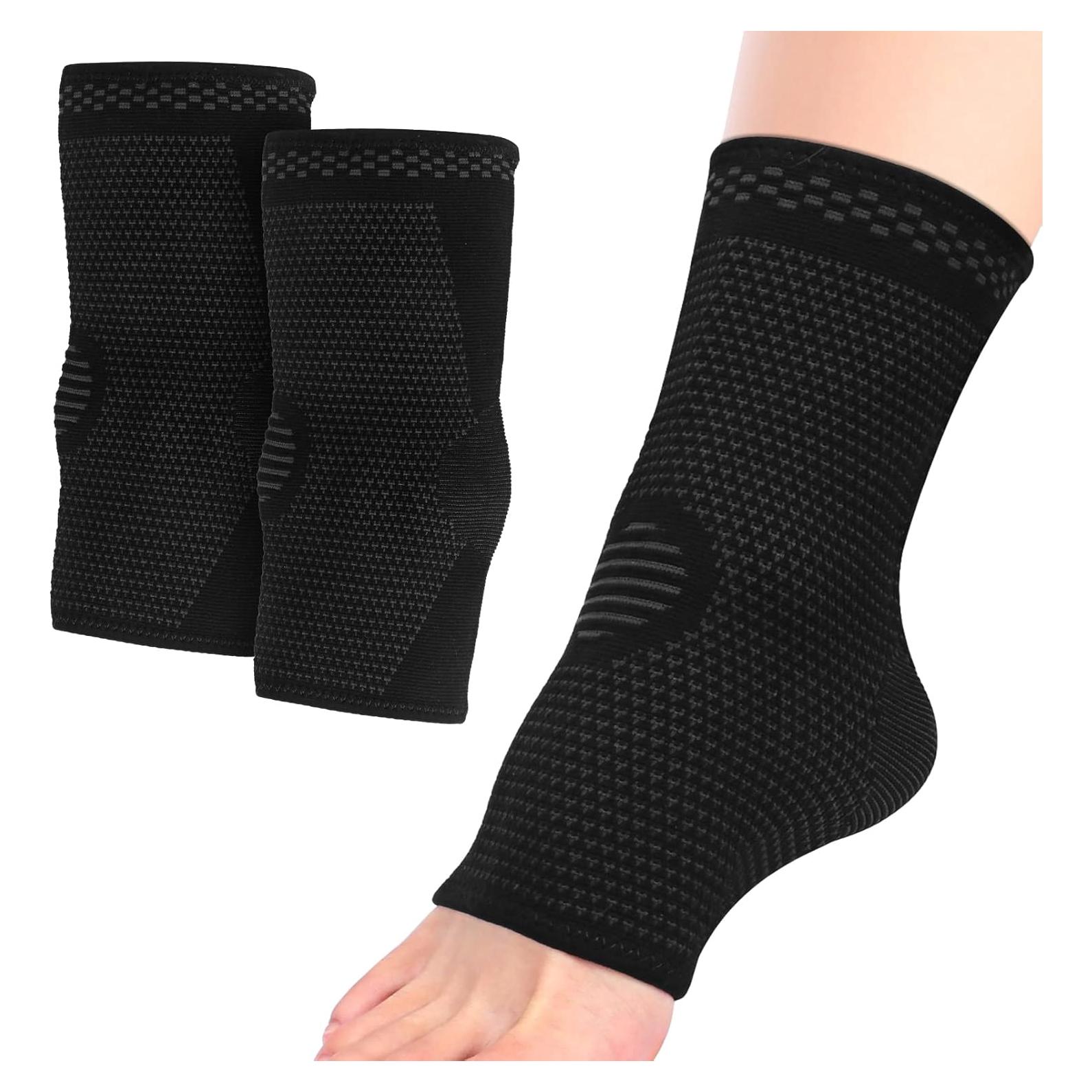 Soporte de Tobillo FYY - Compresión, 2 Piezas, Negro, Grande