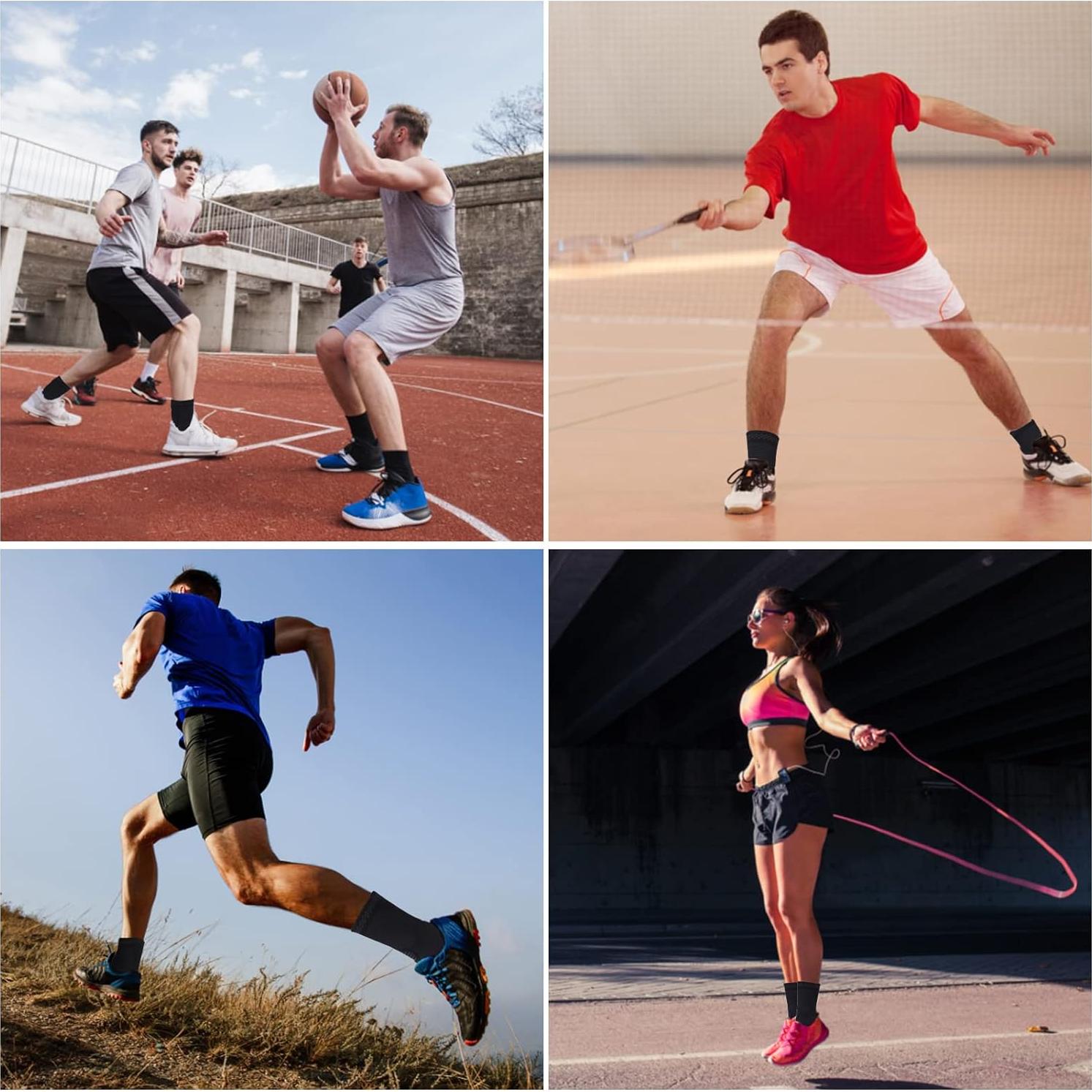 Soporte de Tobillo FYY - Compresión, 2 Piezas, Negro, Grande