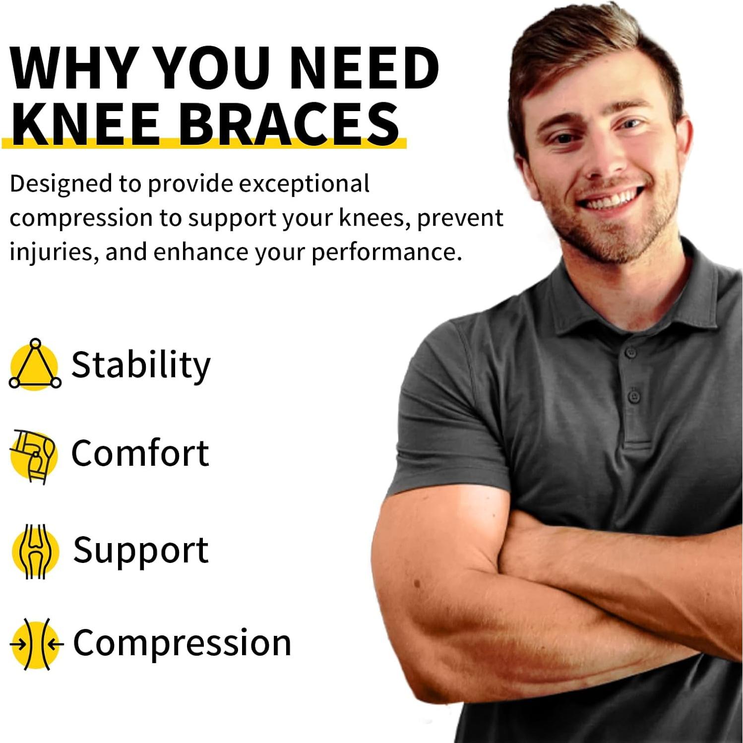 Rodilleras de Compresión CAMBIVO para Alivio de Dolor - Mediano Negro