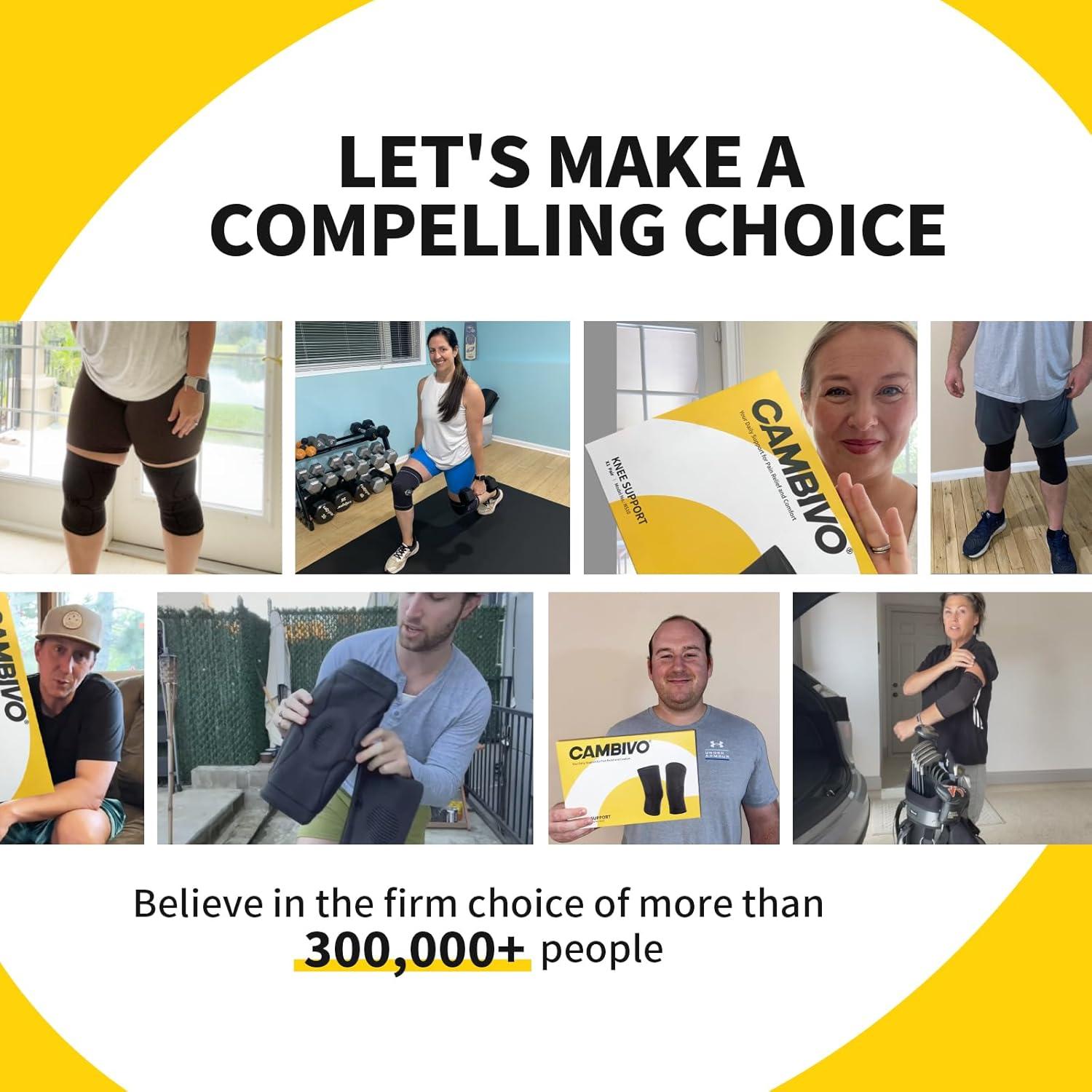 Rodilleras de Compresión CAMBIVO para Alivio de Dolor - Mediano Negro