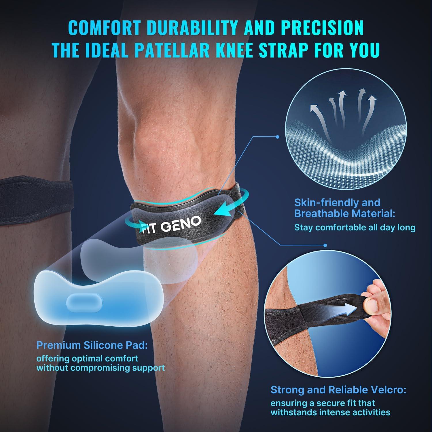 Soporte de Tendón Patelar Fit Geno - Faja Rodilla Ajustable 2-Pack