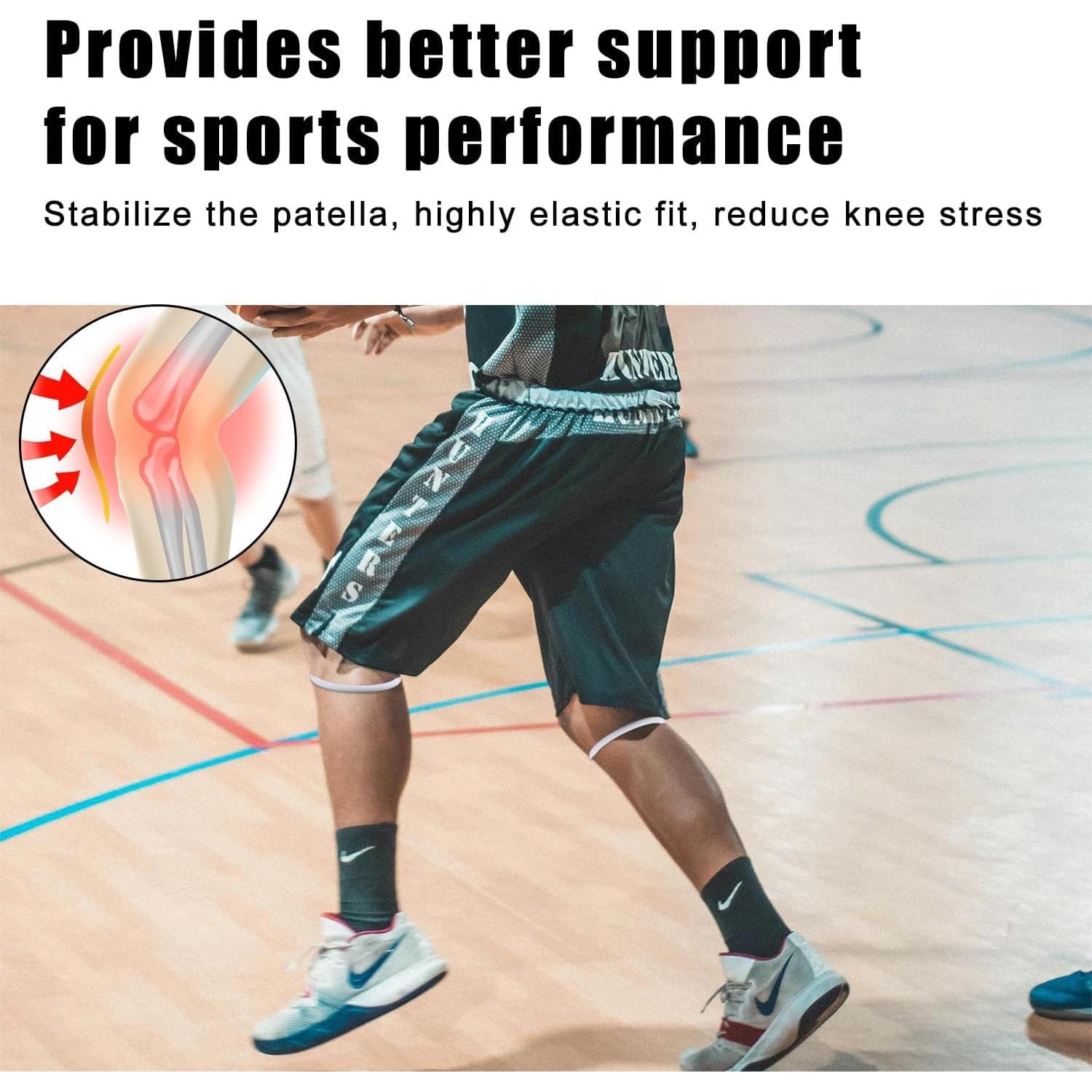 Patellar Tendon Support Strap, Knee Pain Relief & Patella Stabilizer Knee Strap Brace Support for Hiking, Soccer, Basketball, Running, Jumpers Knee, Tennis, Volleyball & Squats