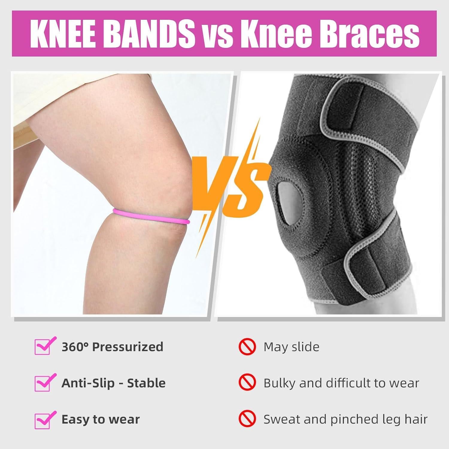 Banda de Rodilla de Silicona Foilswirl 2 Pcs Soporte Tendón Patelar