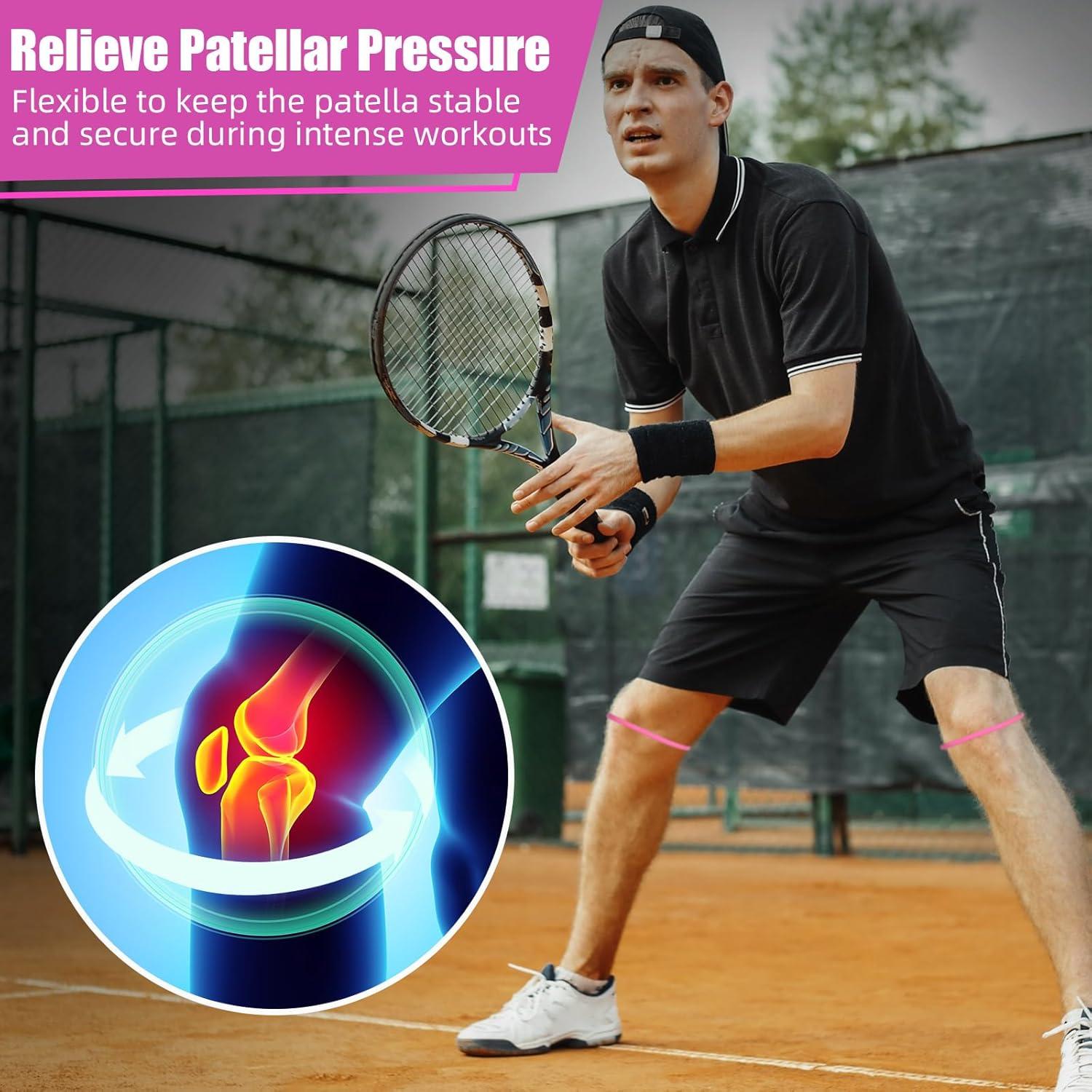 Banda de Rodilla de Silicona Foilswirl 2 Pcs Soporte Tendón Patelar
