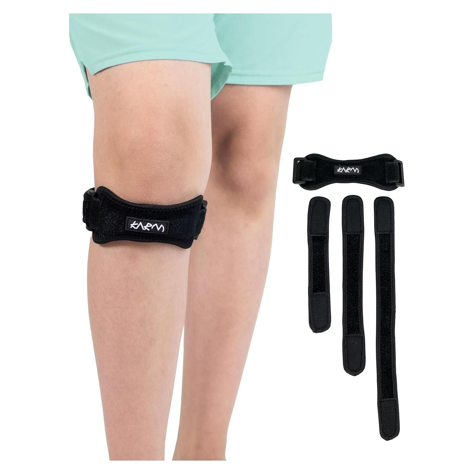 Faja de Rodilla KARM para Niños - Soporte Patelar Ajustable Negro