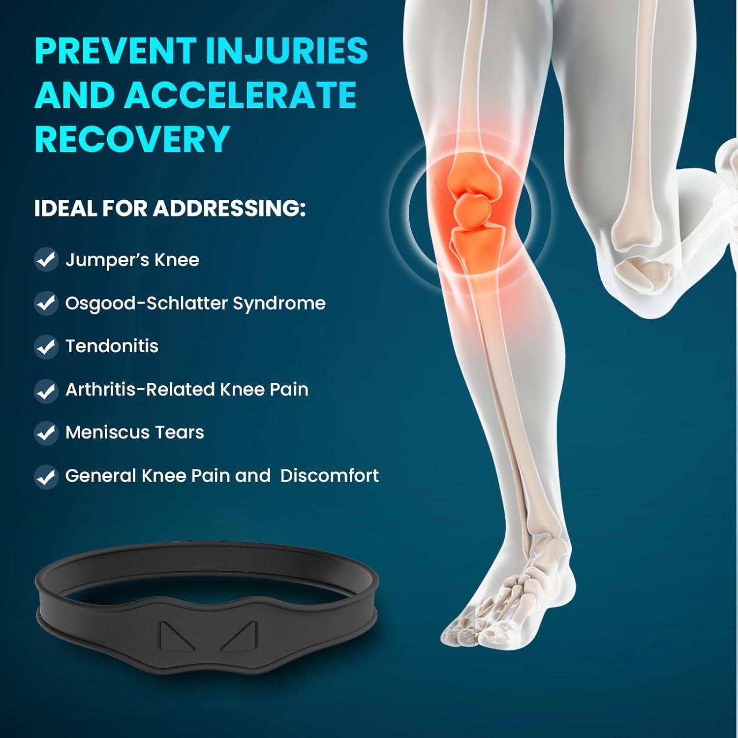 Banda de Rodilla Ancha Welnove - Soporte Tendón Patelar - 2 Pzs