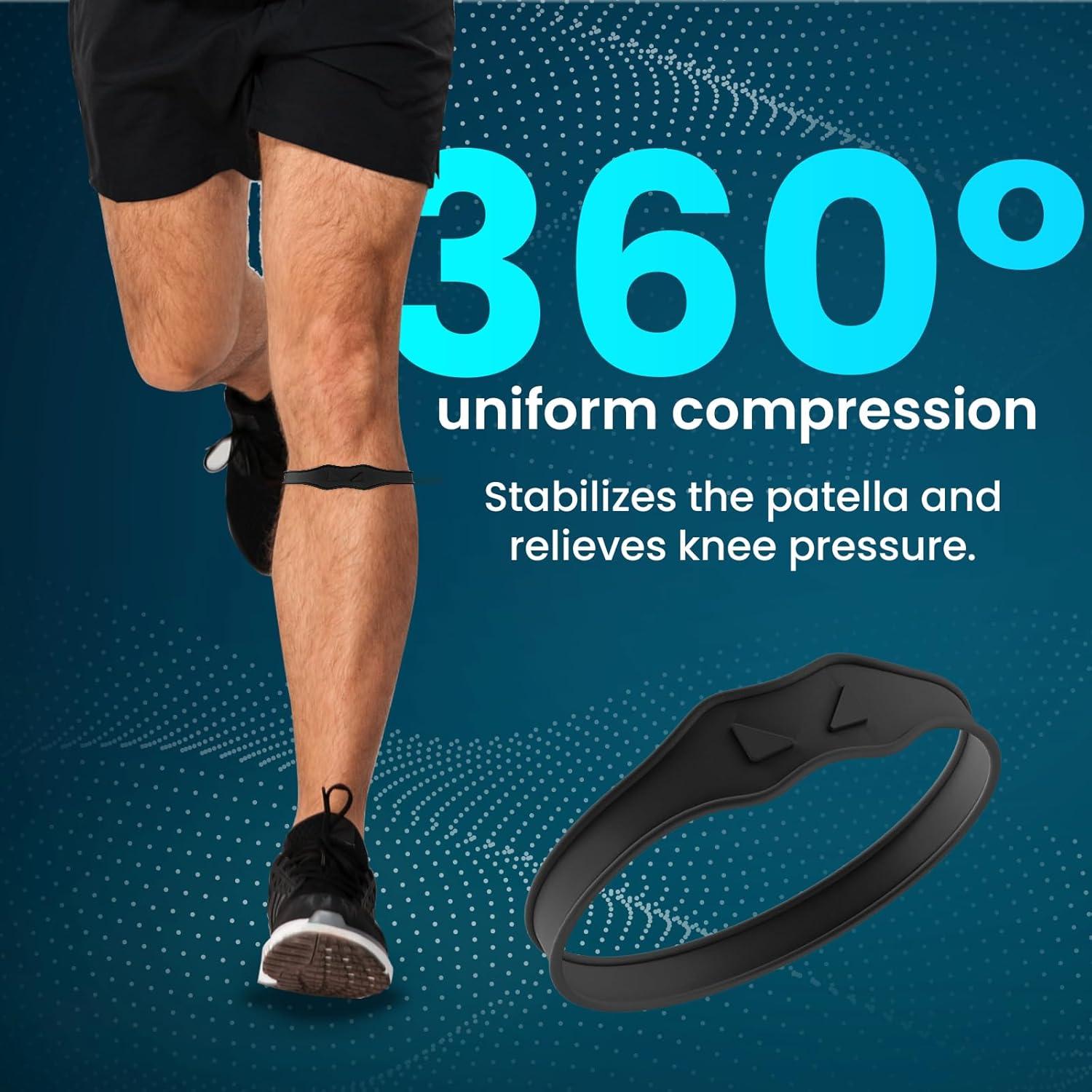 Banda de Rodilla Ancha Welnove - Soporte Tendón Patelar - 2 Pzs