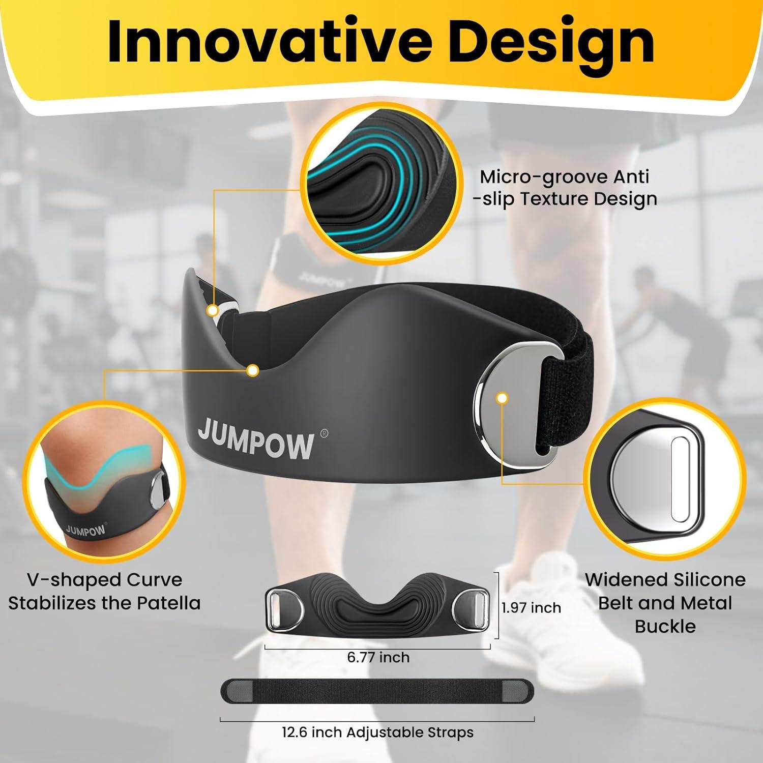 Correa de Soporte Patelar JUMPOW - 2 Unidades Ajustables Antideslizantes