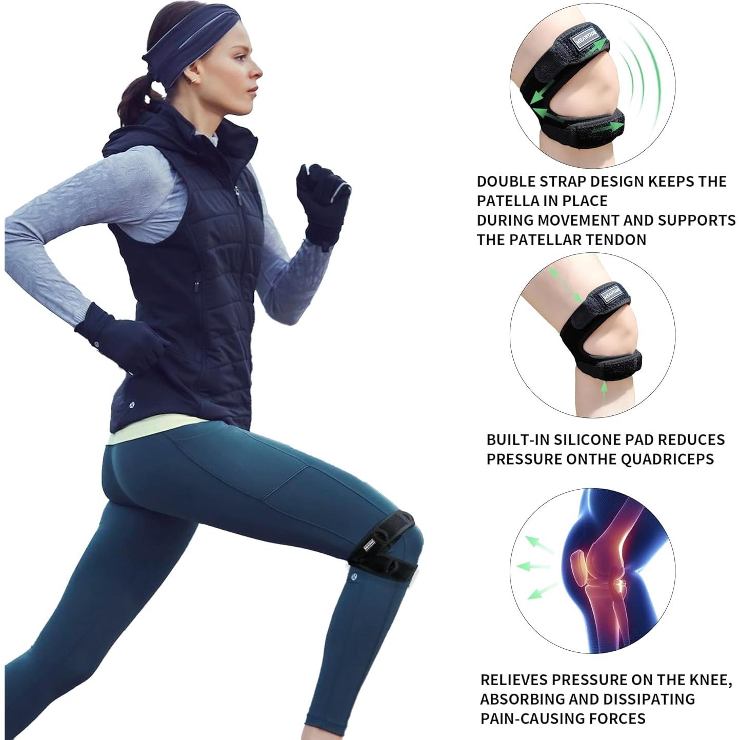 Correa de Rodilla Dual Ajustable Meantaus - Soporte Negro M