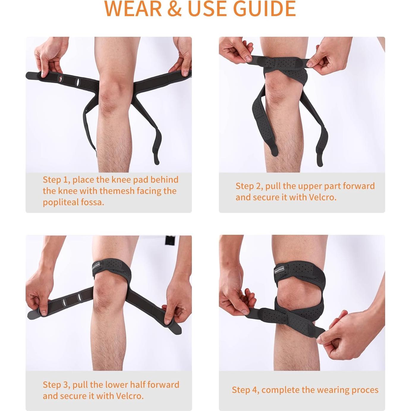 Correa de Rodilla Dual Ajustable Meantaus - Soporte Negro M