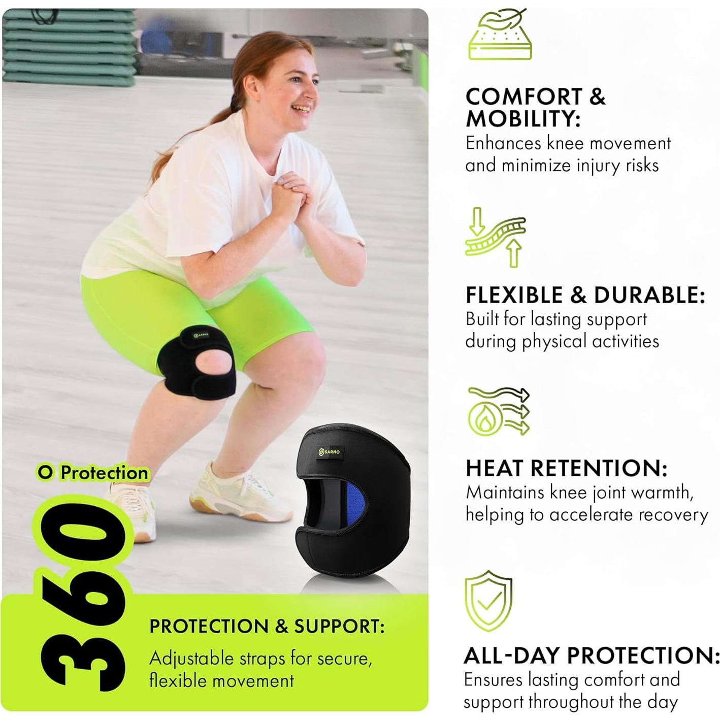 Faja de Rodilla GARNO Grande - Alivio Dolor Menisco y Artritis