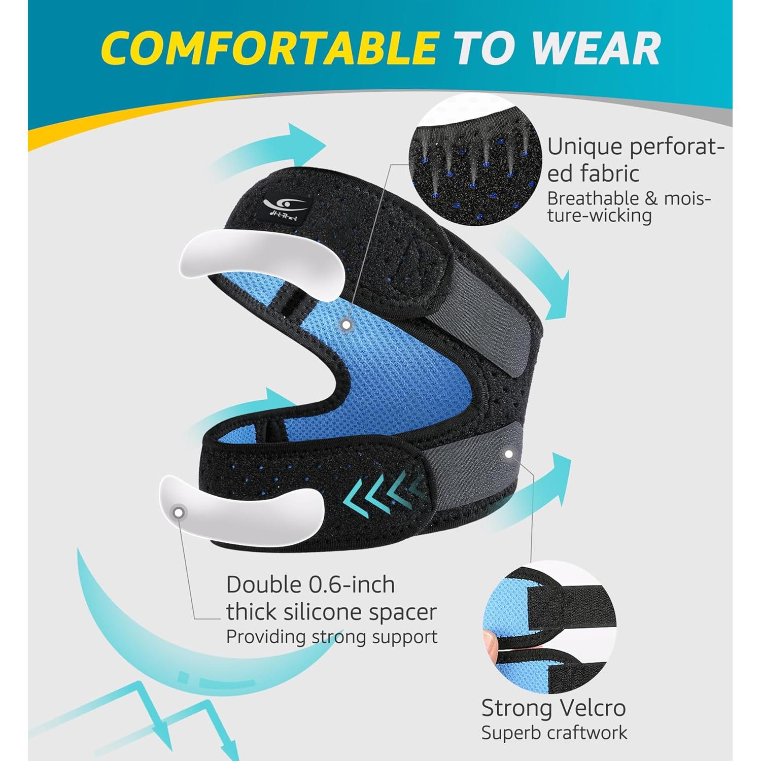 Soporte de Rodilla HiRui Doble Correa Ajustable Negro