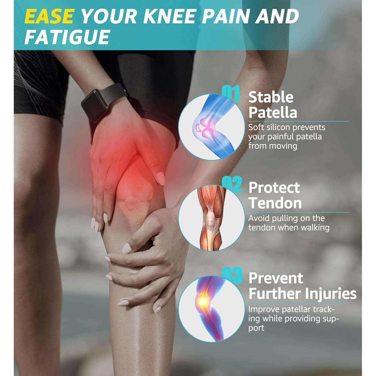 Soporte de Rodilla HiRui Doble Correa Ajustable Negro