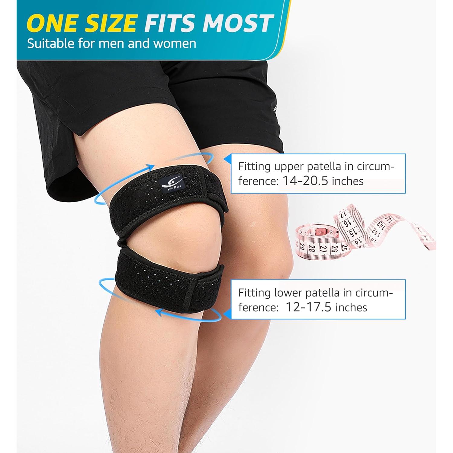 Soporte de Rodilla HiRui Doble Correa Ajustable Negro