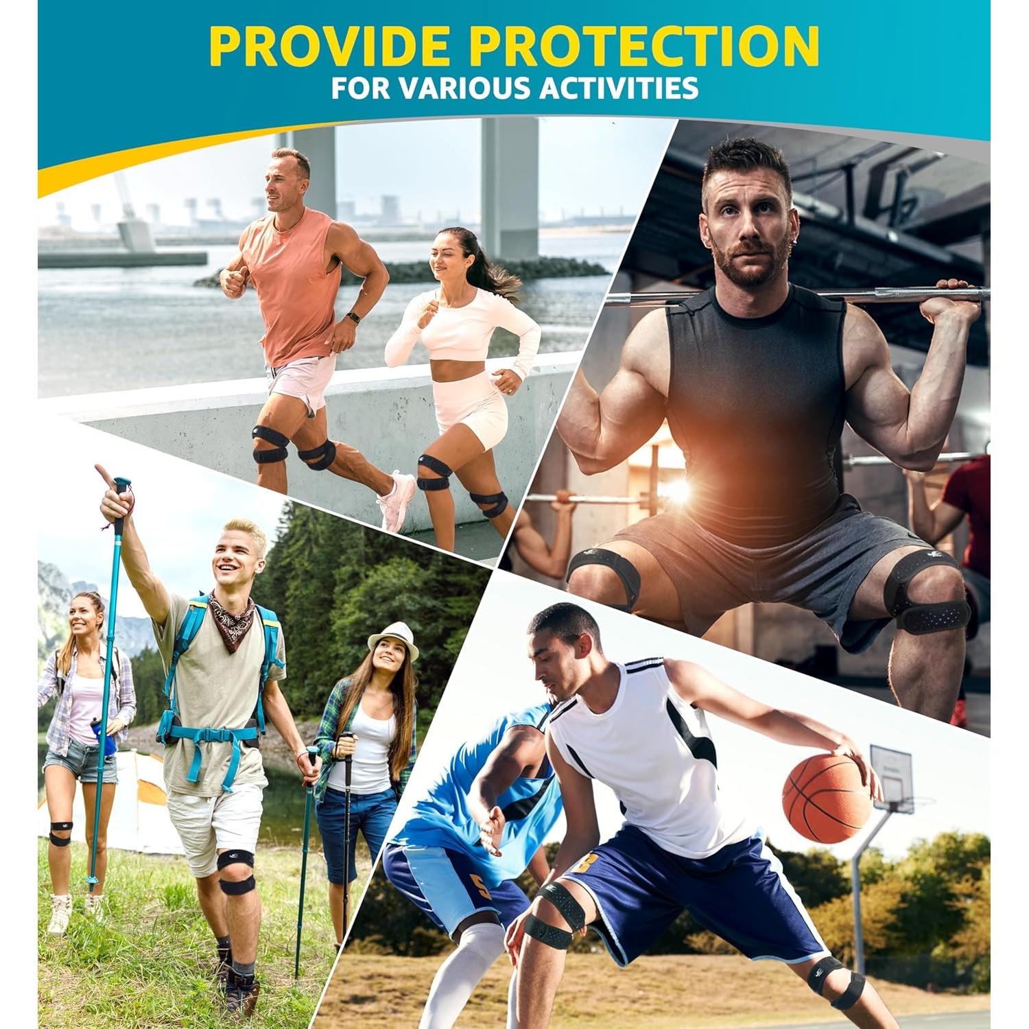 Soporte de Rodilla HiRui Doble Correa Ajustable Negro