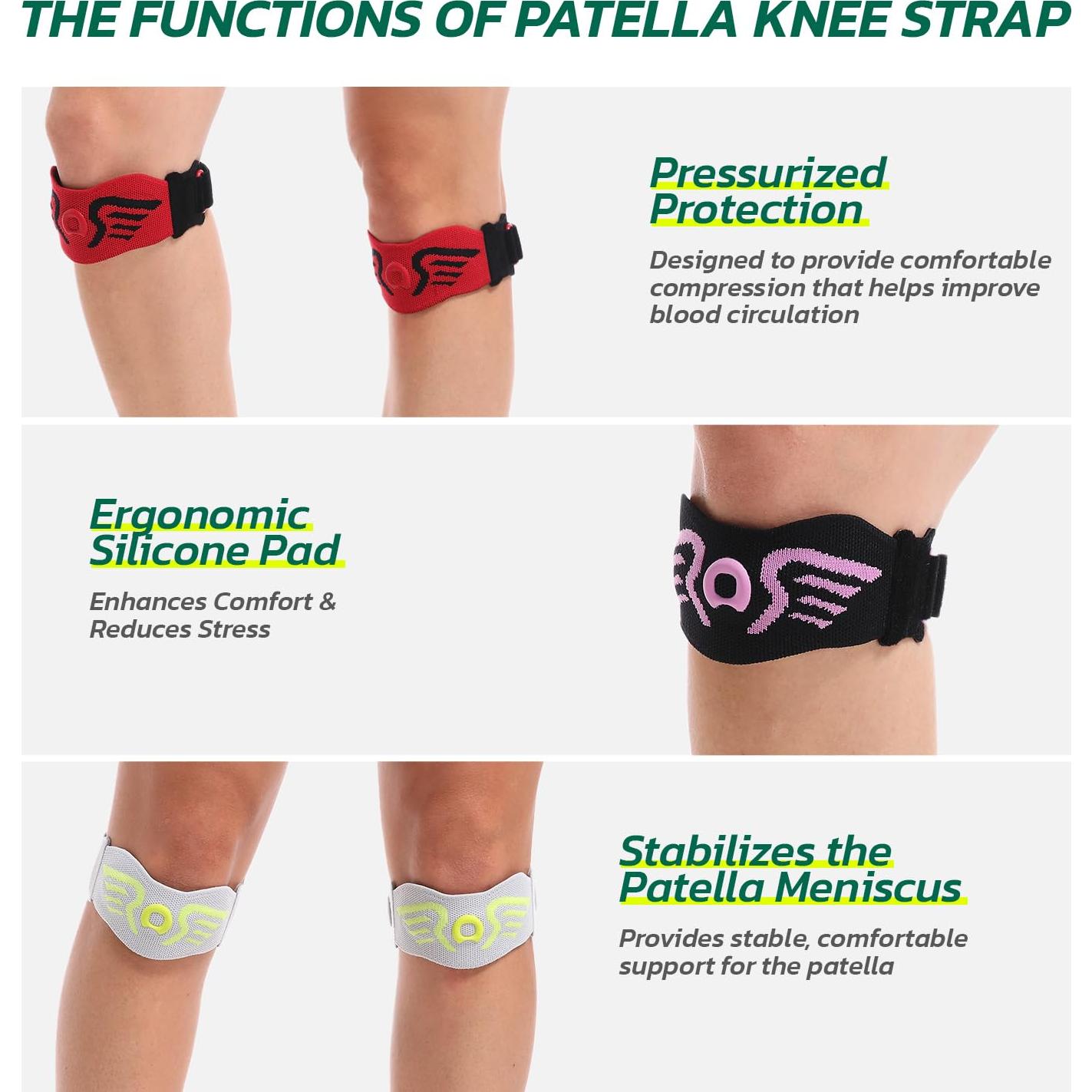 Paquete de 2 Bandas de Soporte para Rodilla aoFIT - Almohadilla Ergonómica