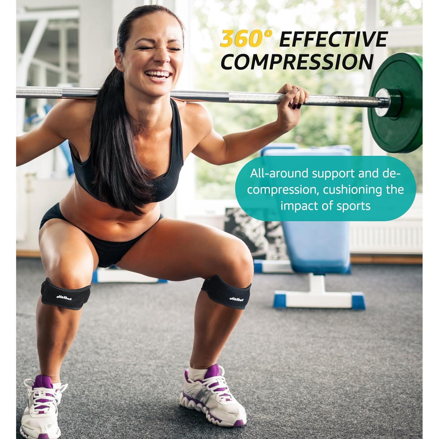 Correas de Tendón Patelar HiRui - Alivio Dolor Rodilla Negro