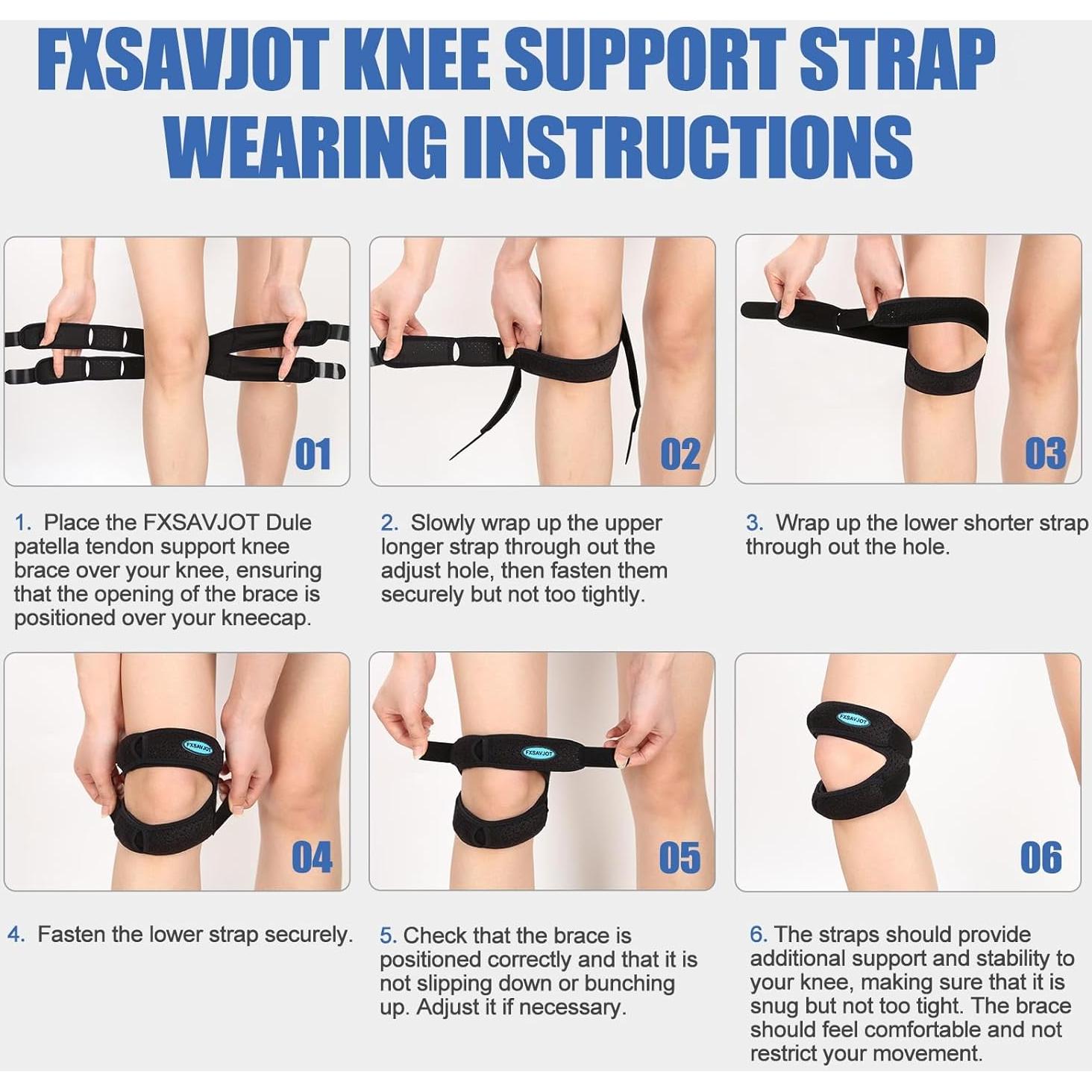 Faja de Rodilla FXSAVJOT Soporte Neopreno Ajustable Grande Negro