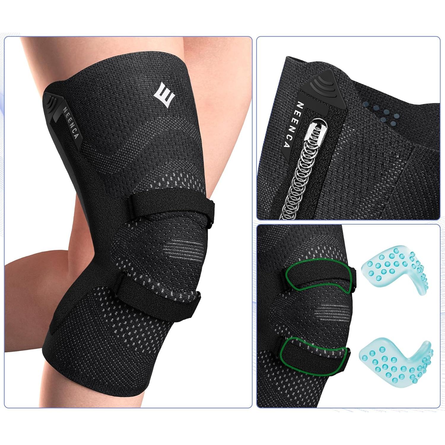 Faja para Rodilla NEENCA Mediana Negra con Almohadillas de Gel