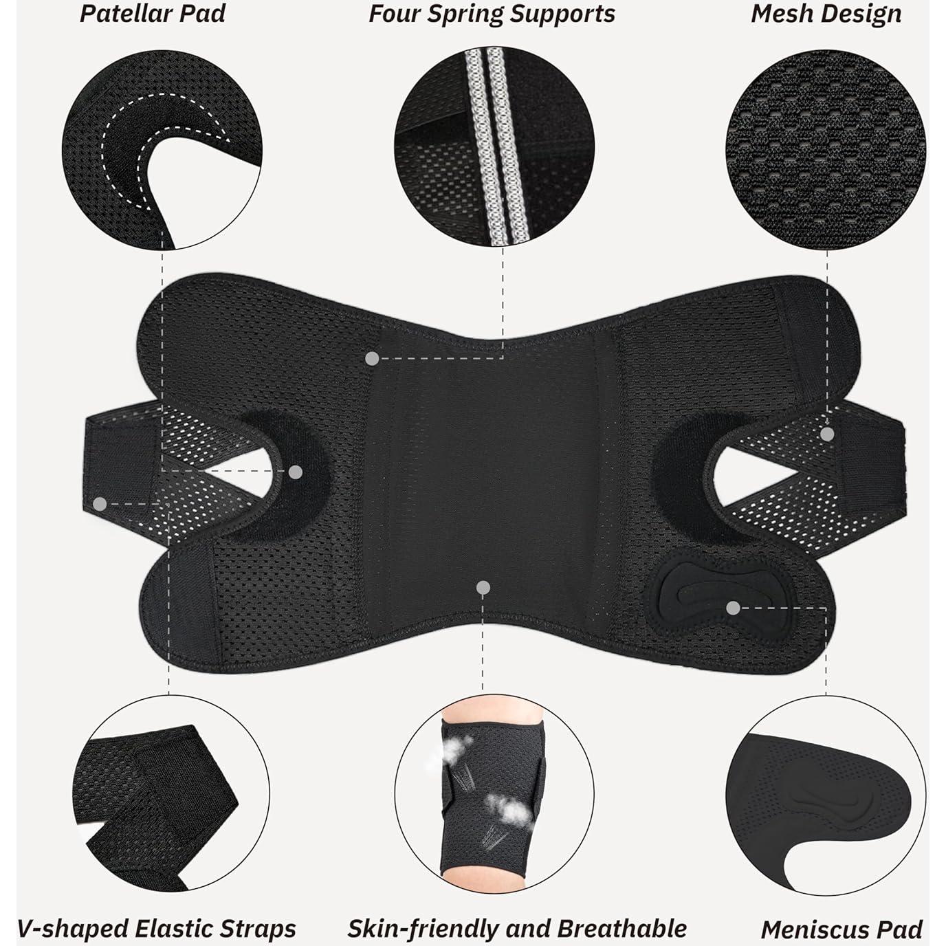 Férula de Rodilla Ajustable Soloever - Soporte Extra Grande Negro