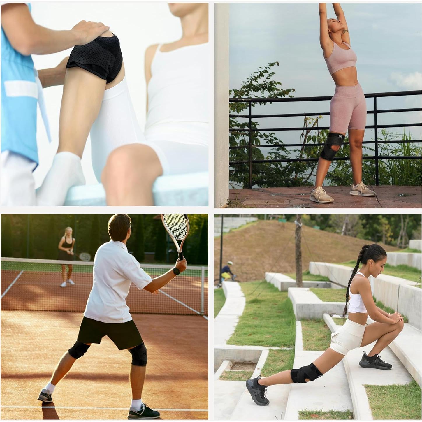 Férula de Rodilla Ajustable Soloever - Soporte Extra Grande Negro