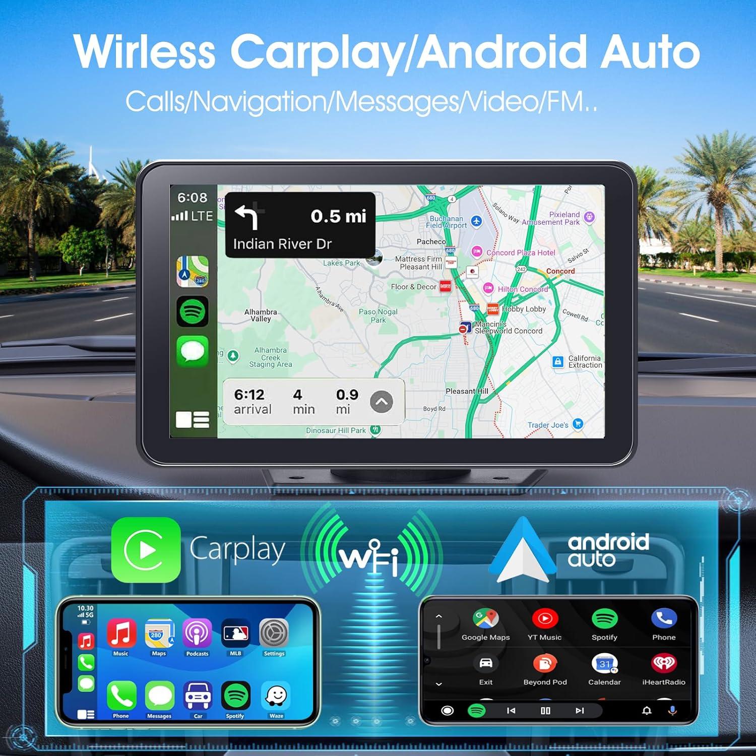 Pantalla CarPlay 7" PASLDA con Bluetooth y GPS