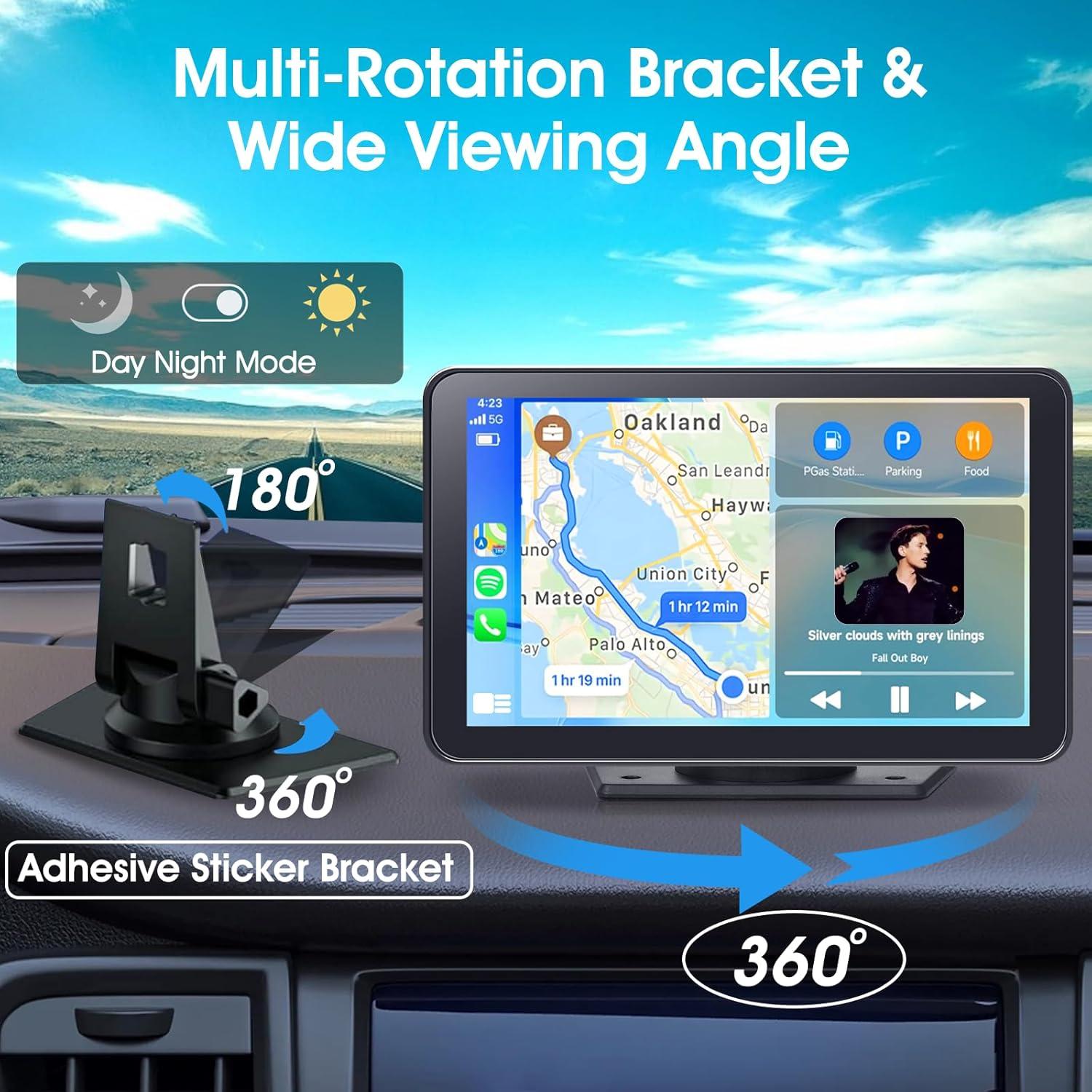 Pantalla CarPlay 7" PASLDA con Bluetooth y GPS