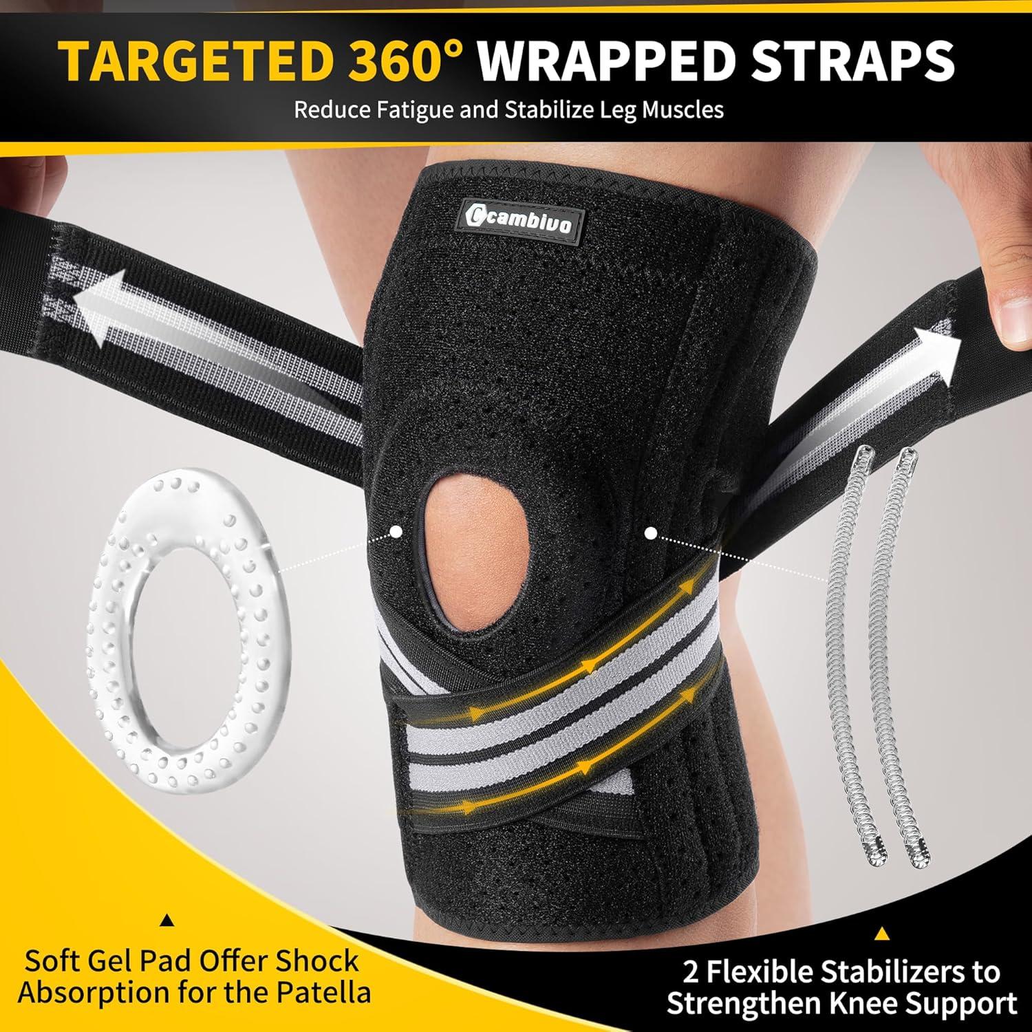 Faja de Rodilla CAMBIVO Unisex Ajustable con Estabilizadores