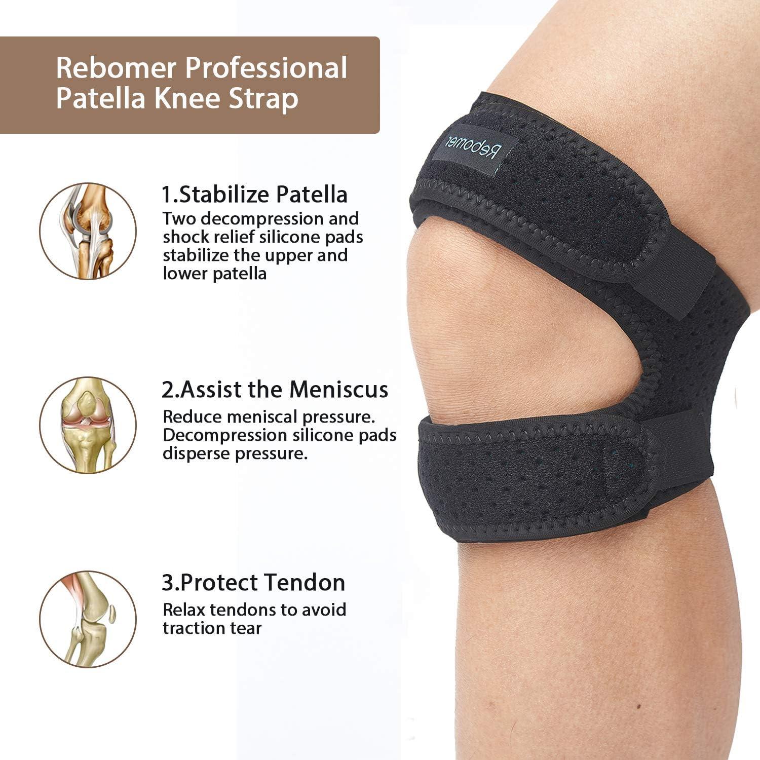 Correa para Rodilla Patella Rebomer - Silicona Ajustable 2 Pzas