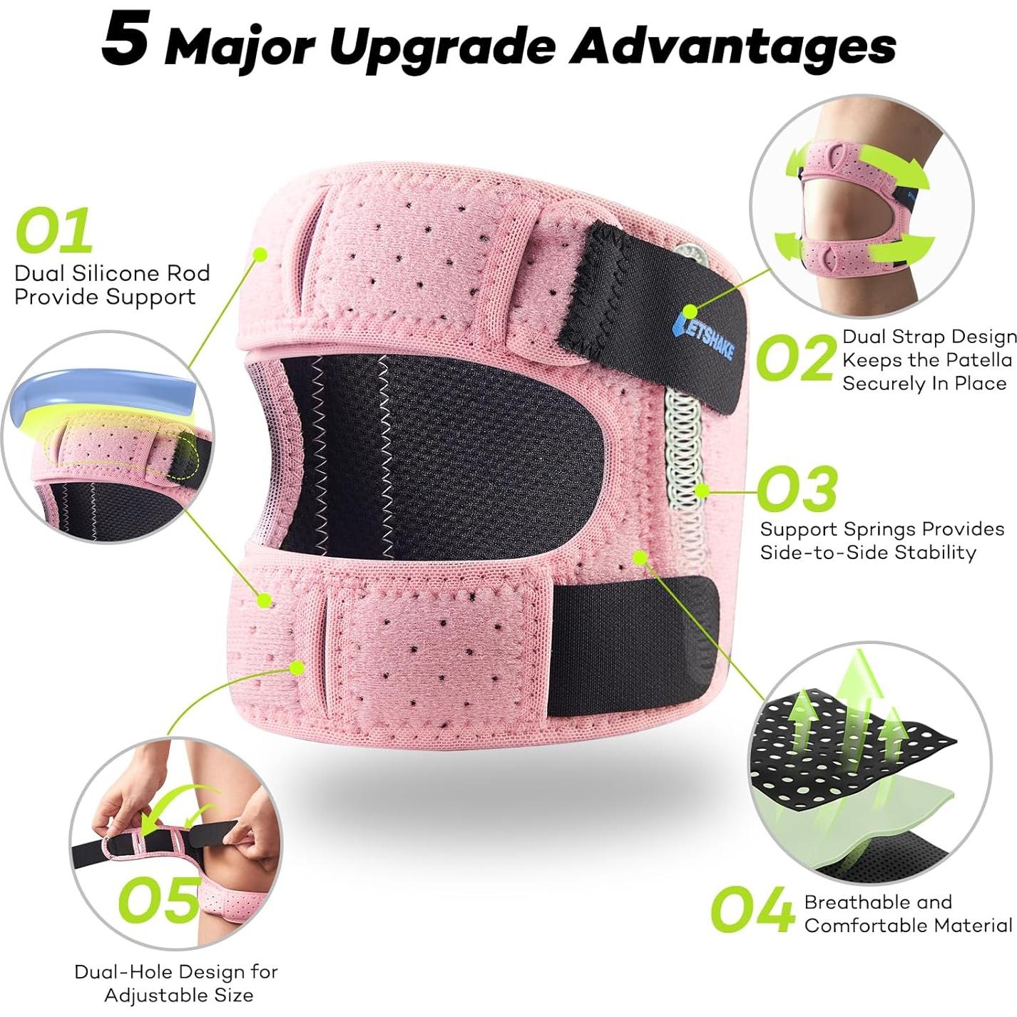 Faja de Soporte para Rodilla LETSHAKE con Gel y Estabilizadores