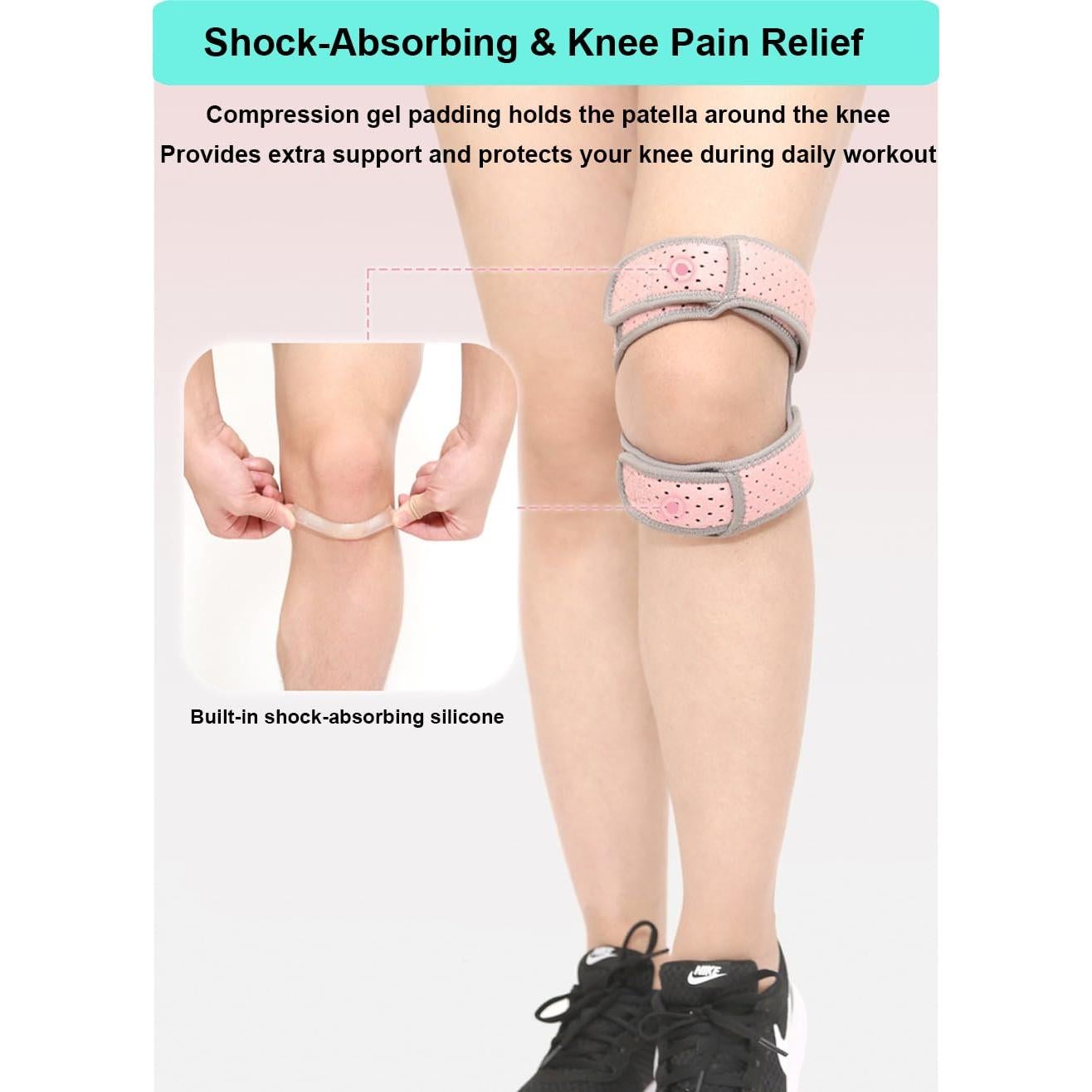 Férula para Rodilla SUJAYU Rosa Ajustable para Alivio de Dolor