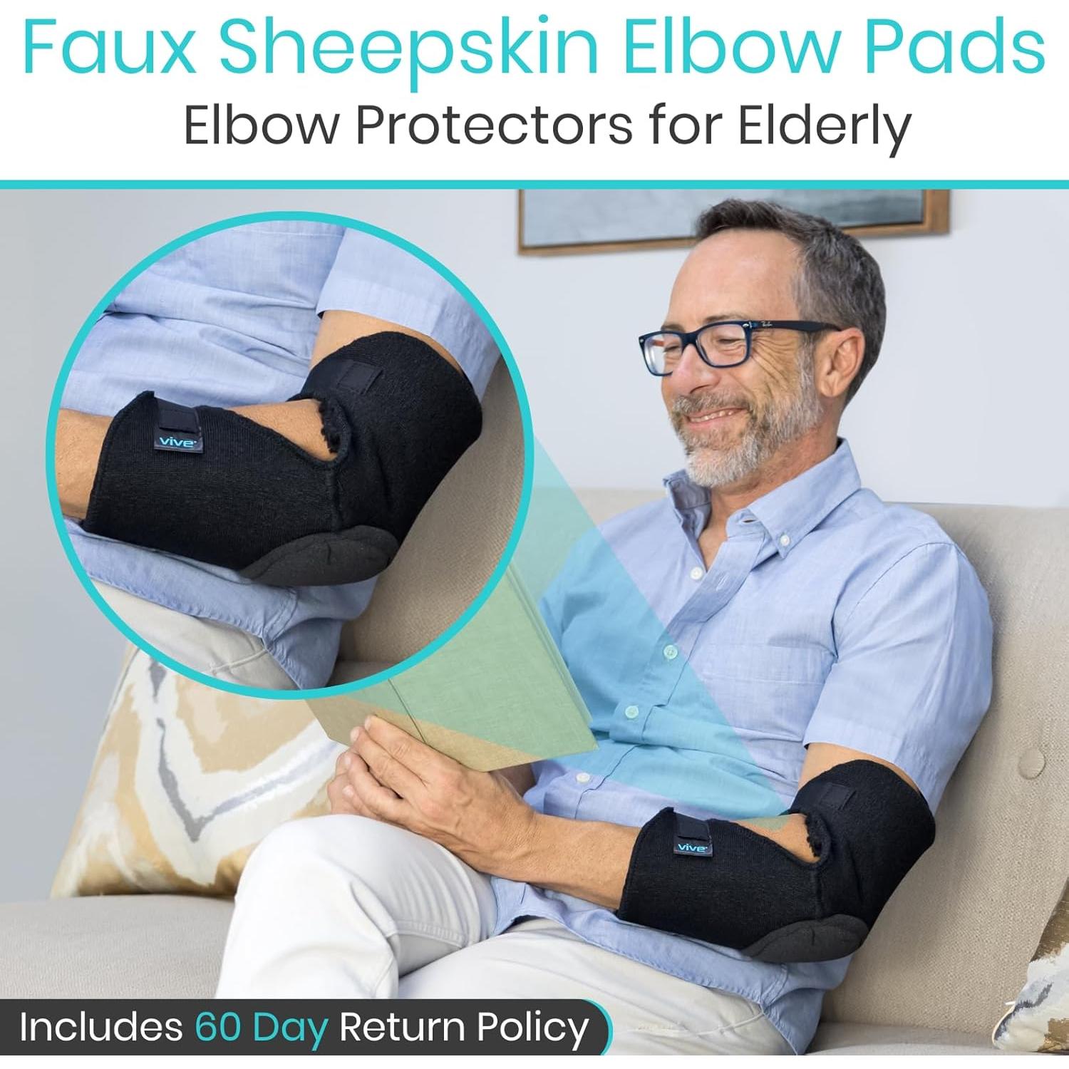 Protectores de Codo Vive de Piel de Oveja - Paquete de 2