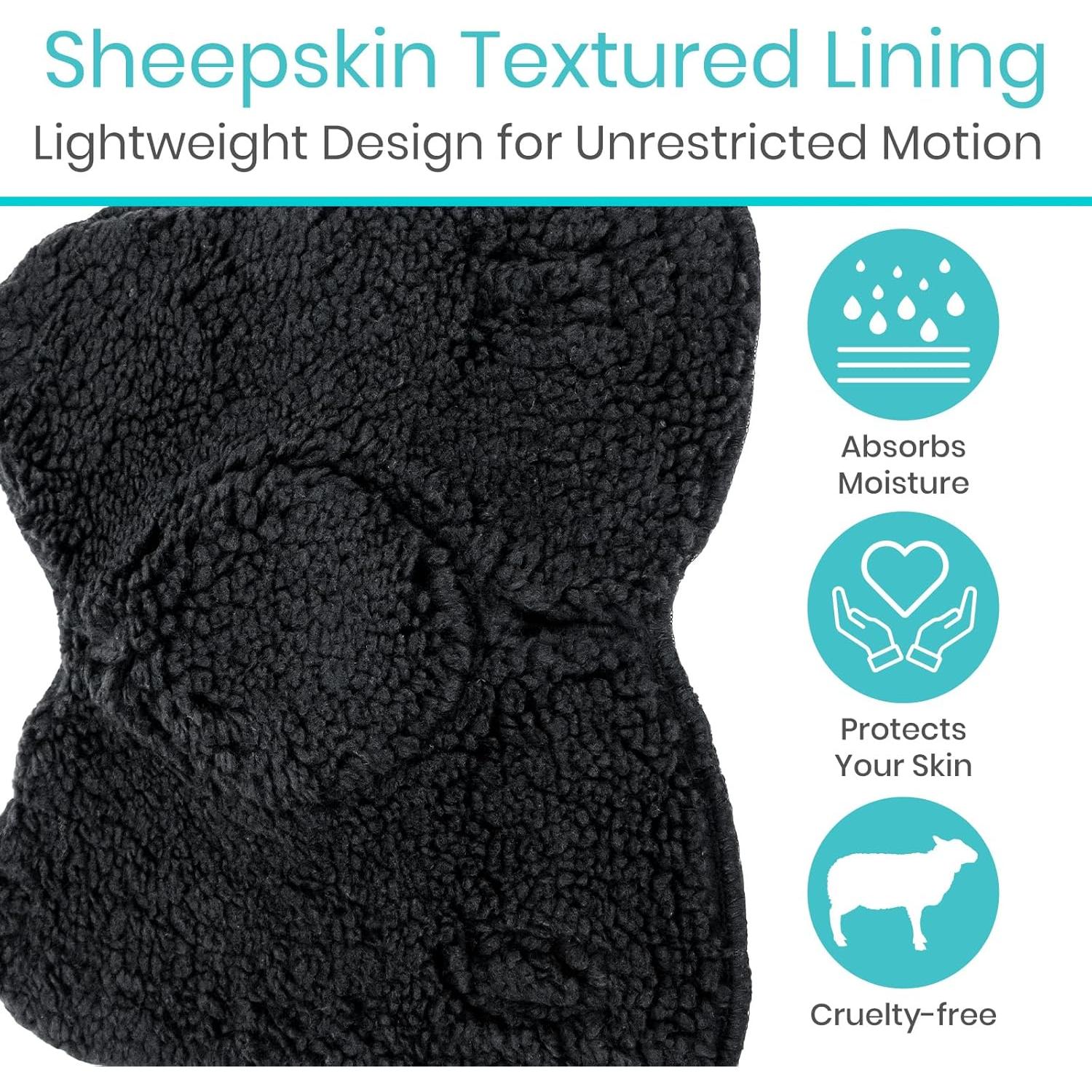 Protectores de Codo Vive de Piel de Oveja - Paquete de 2