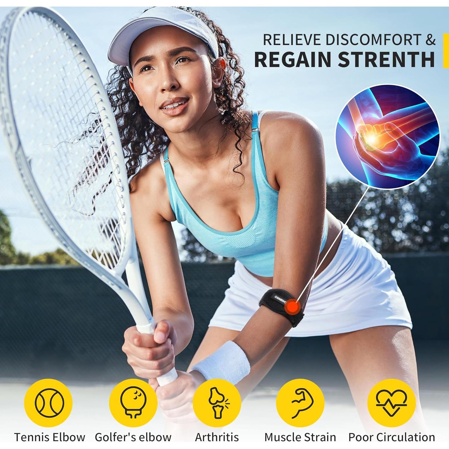 Faja para Codo CAMBIVO Ajustable - Alivio Tendinitis y Dolor