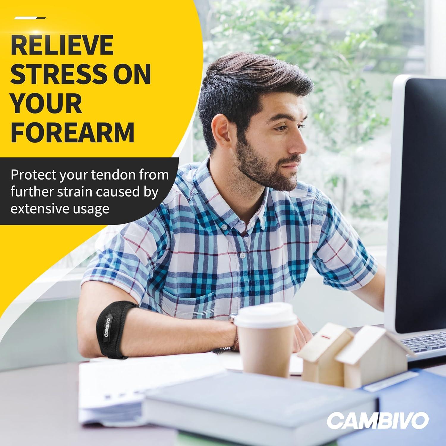 Faja para Codo CAMBIVO Ajustable - Alivio Tendinitis y Dolor