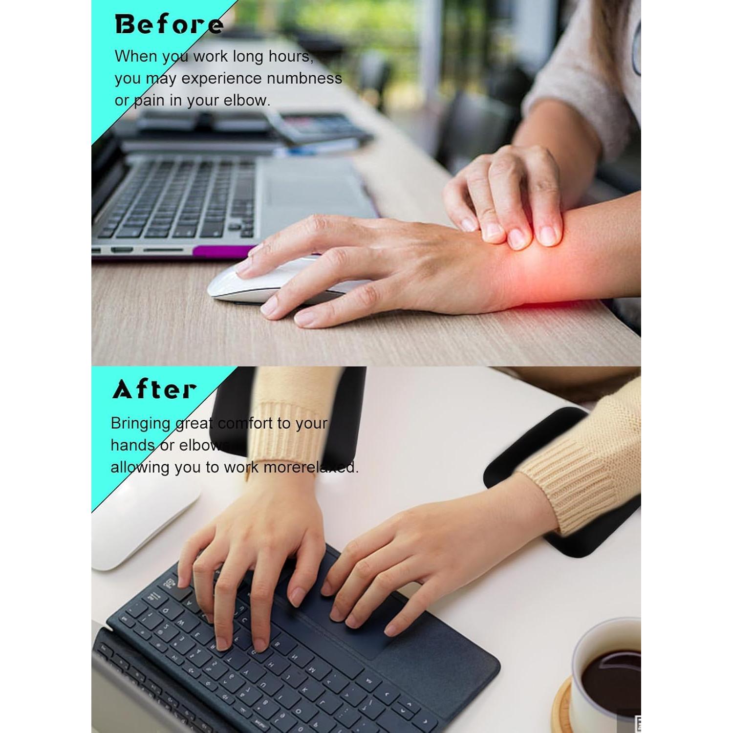 Almohadillas Ergonómicas para Codo TOROKOM - 2 Piezas Silicona Negra