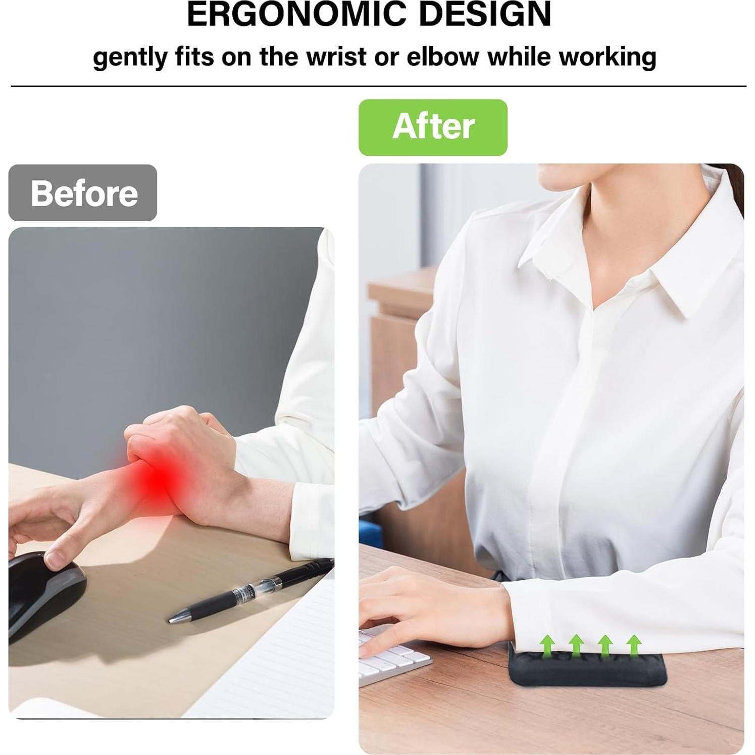 Almohadilla Ergonómica para Codo Mosiso - 2 Pcs, Negro