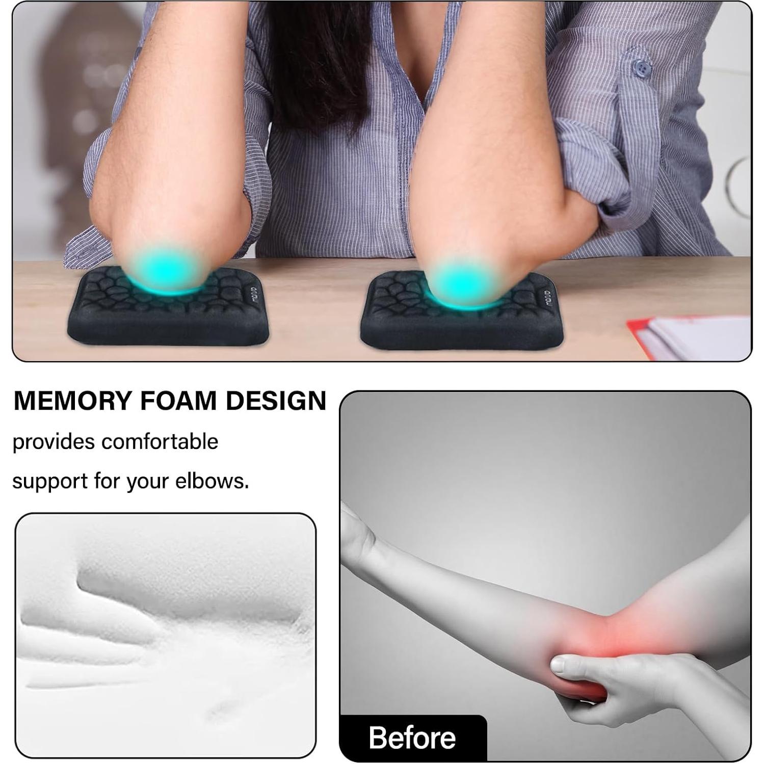 Almohadilla Ergonómica para Codo Mosiso - 2 Pcs, Negro