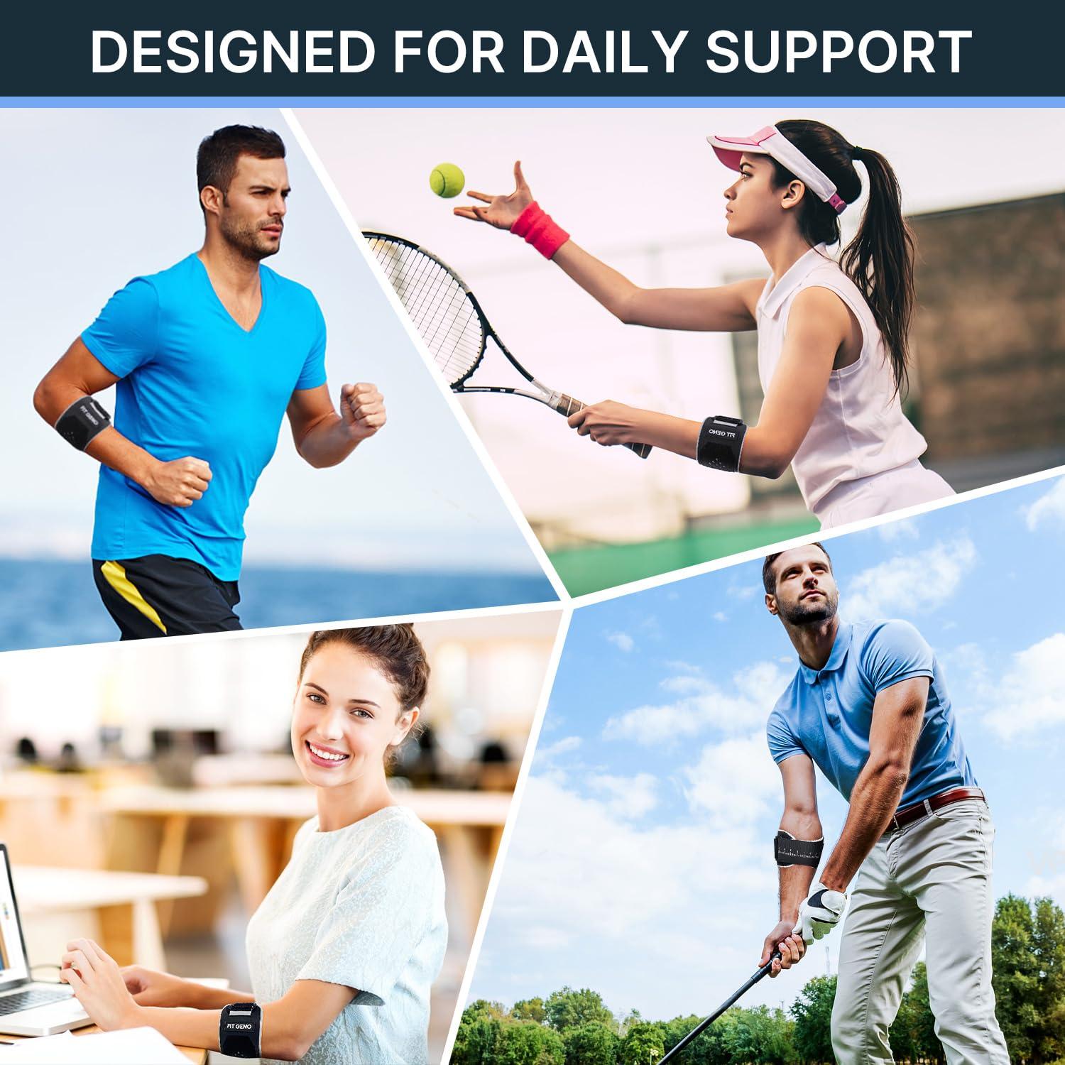Faja de Codo Fit Geno Ajustable para Tenis y Golf - Alivio Tendinitis
