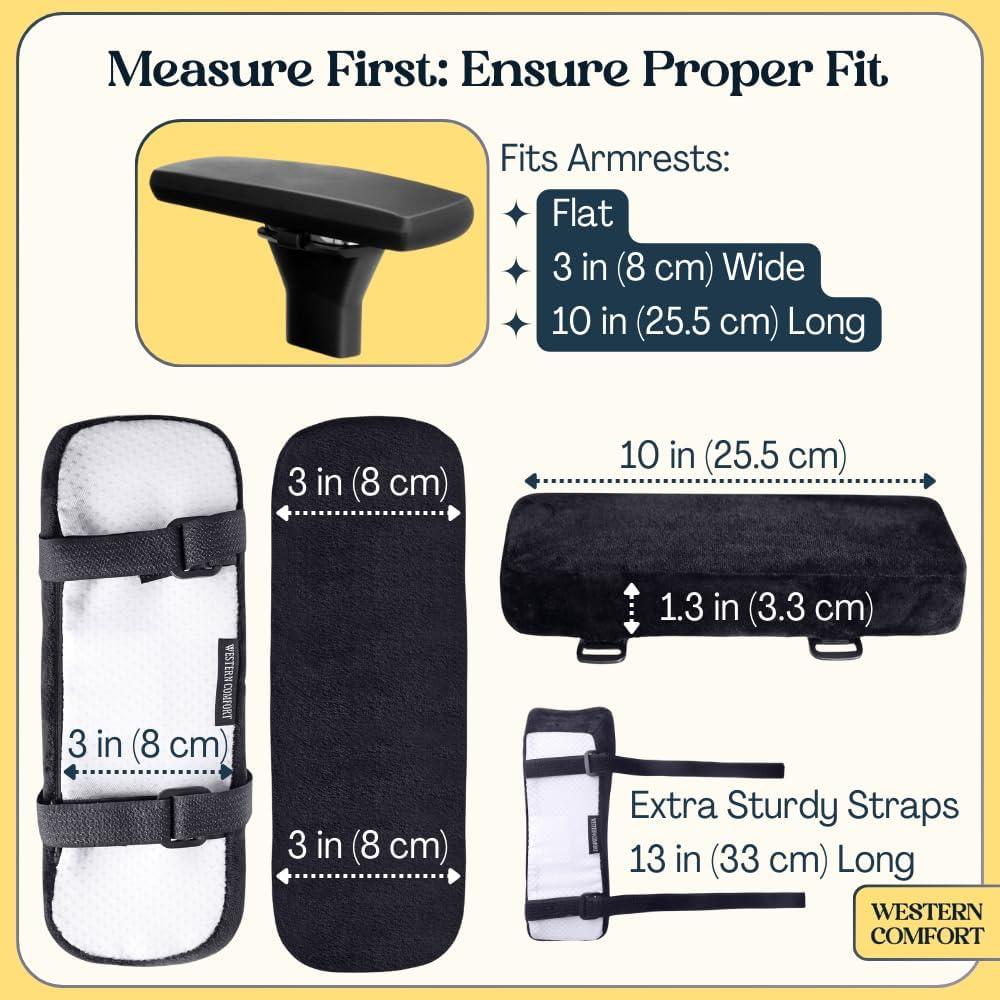 Almohadillas para brazos de silla WESTERN COMFORT - Espuma viscoelástica 2 unidades