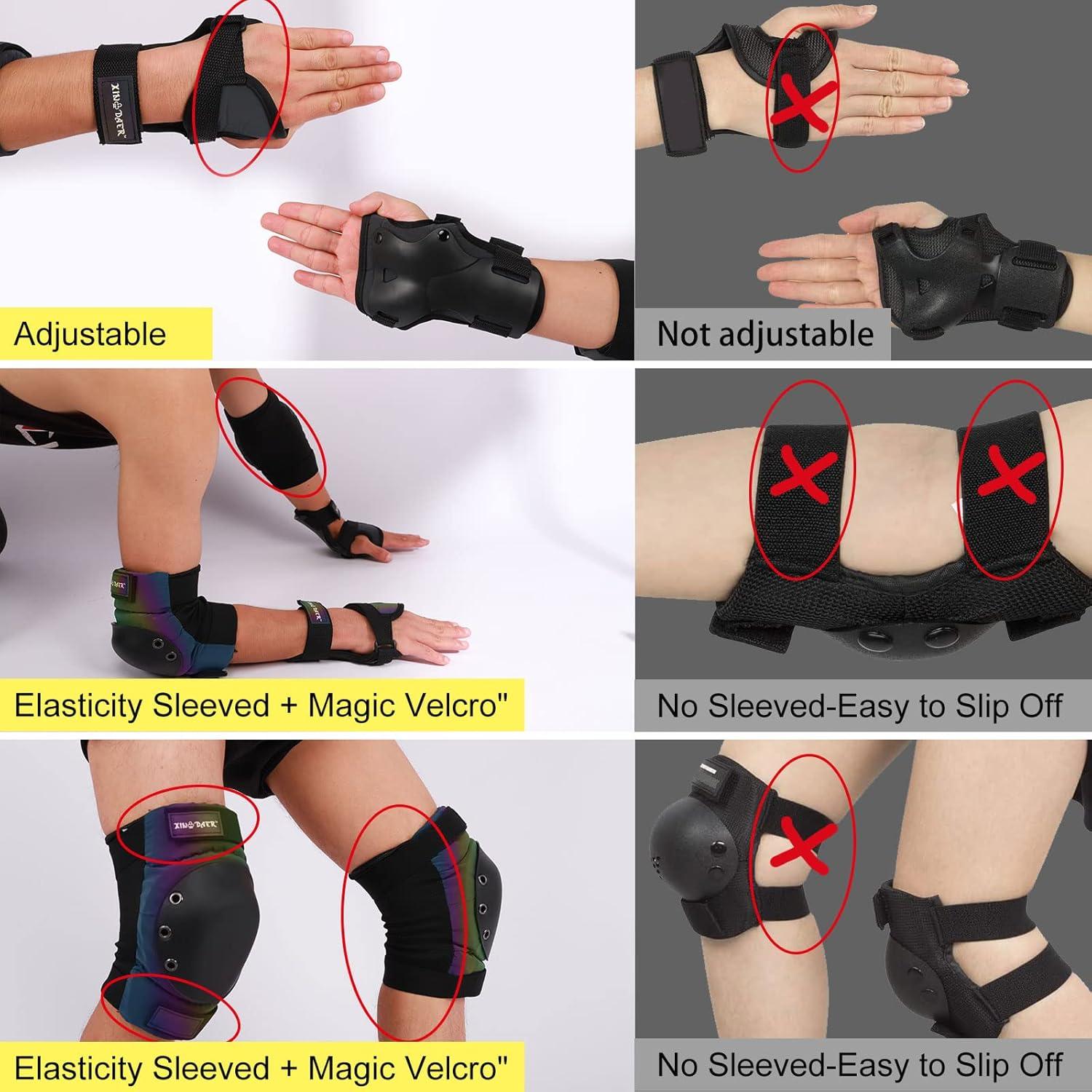 Conjunto de Protección XINDAER 3 en 1 Rodilleras y Codilleras