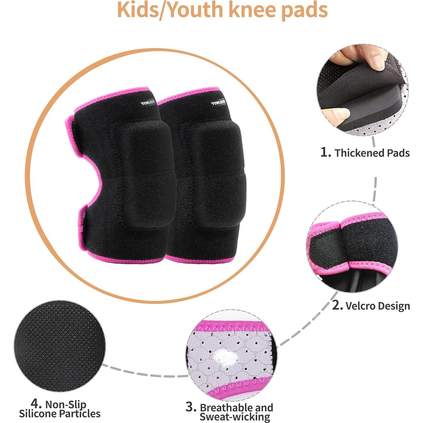 Conjunto de almohadillas para codos y rodillas YEEKORO SBR Negro-Rosa