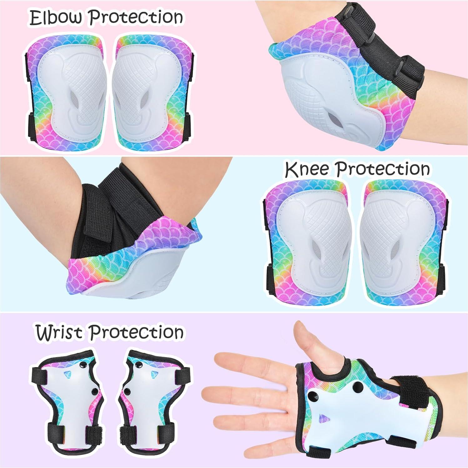 Set Protector 7 en 1 PAMAID para Niños - Rodilleras, Coderas y Muñequera