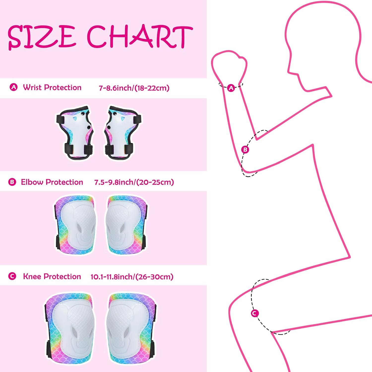 Set Protector 7 en 1 PAMAID para Niños - Rodilleras, Coderas y Muñequera